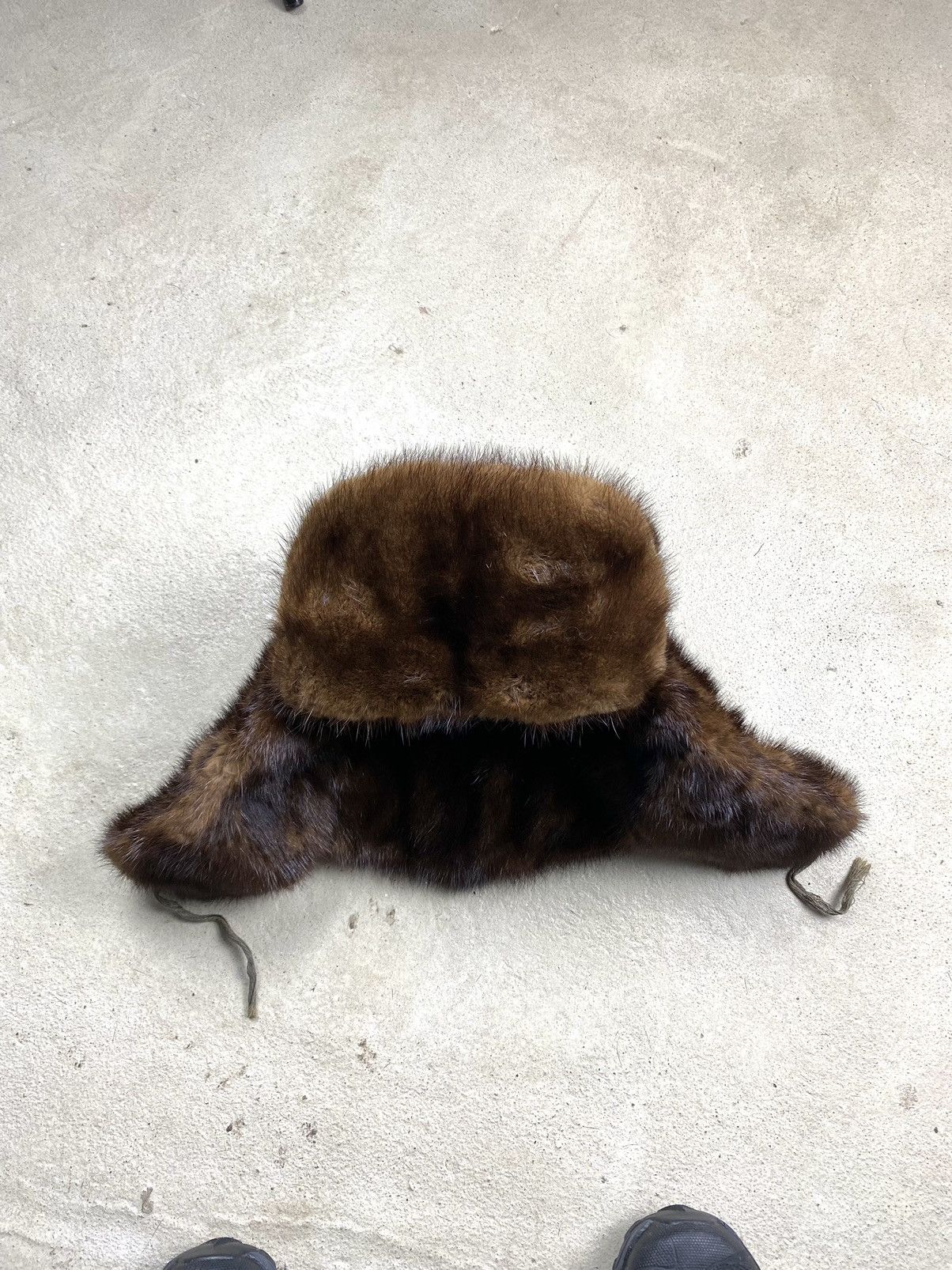 Vintage Vintage Soviet Era Black Fur Ushanka Trapper Hat Winter Cap Size ONE SIZE - 7 Thumbnail