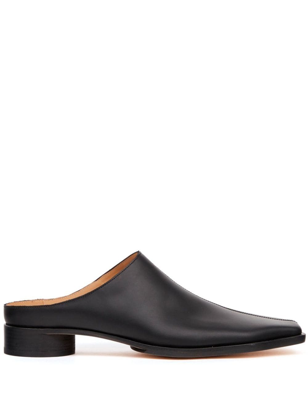Maison Margiela oc11z1025 Square-Toe Leather Slippers in Black Size US 11 / EU 44 - 1 Thumbnail