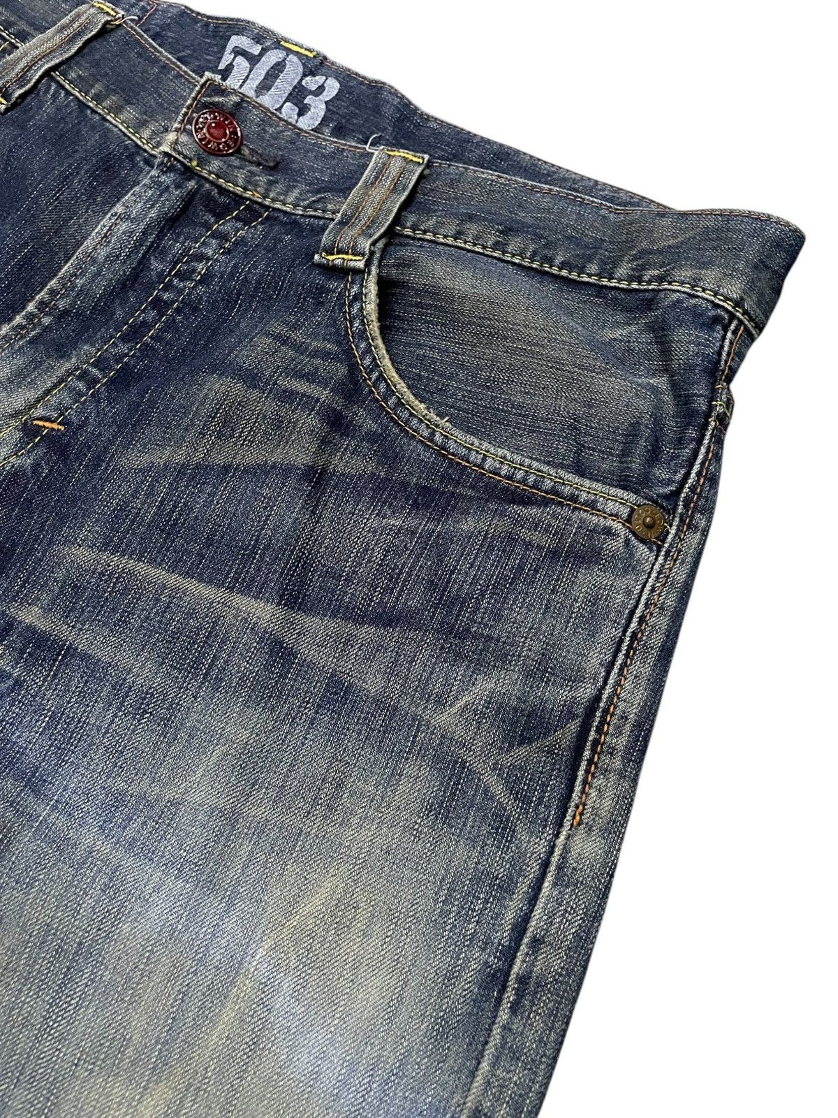 Edwin Rare Edwin 503 Flare Heavy Stitch Multi Colour Denim Jeans Size US 34 / EU 50 - 11 Thumbnail