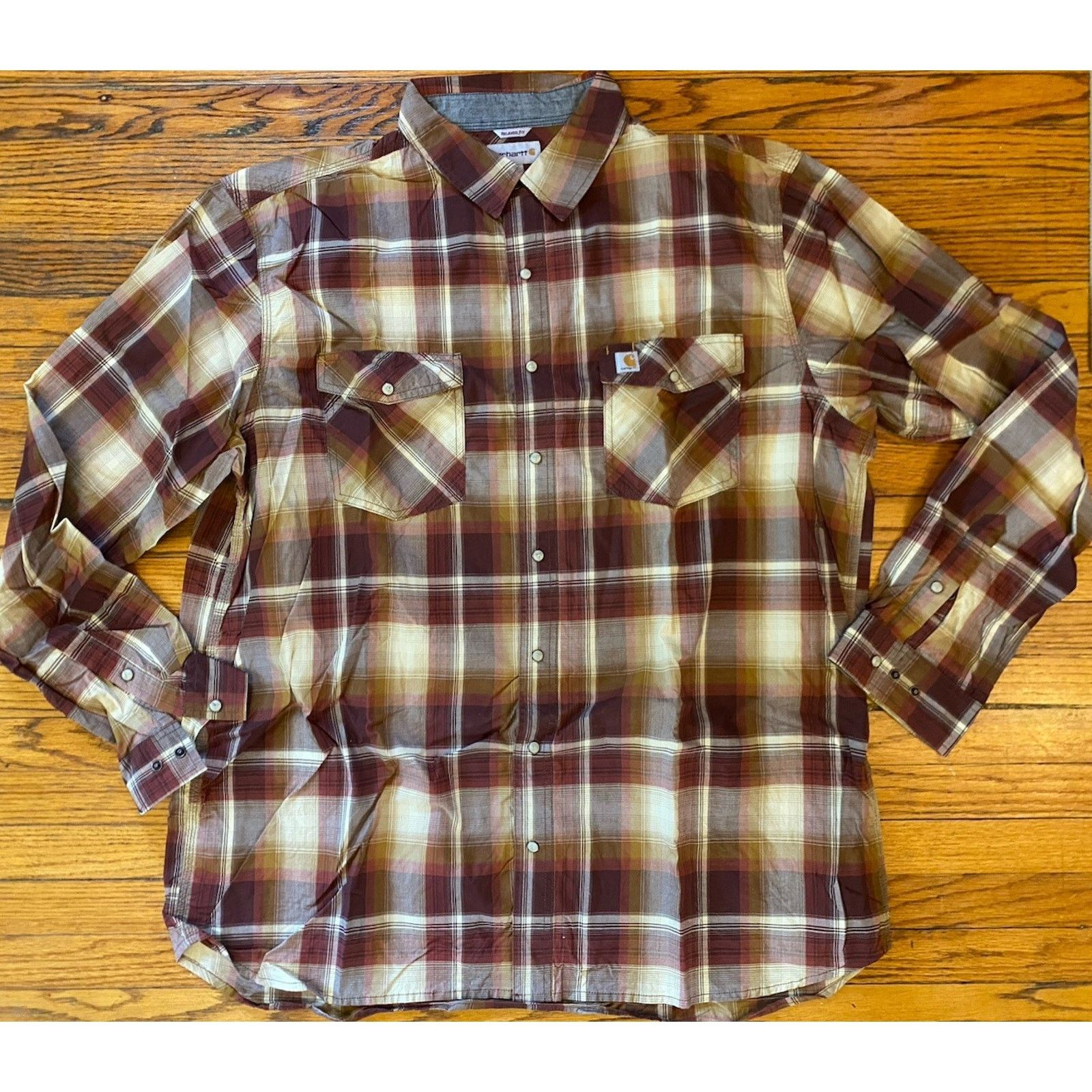 Carhartt Carhartt Pearl Snap Plaid Shirt Men’s Relaxed Fit 2XL Tall Size US XXL / EU 58 / 5 - 1 Thumbnail