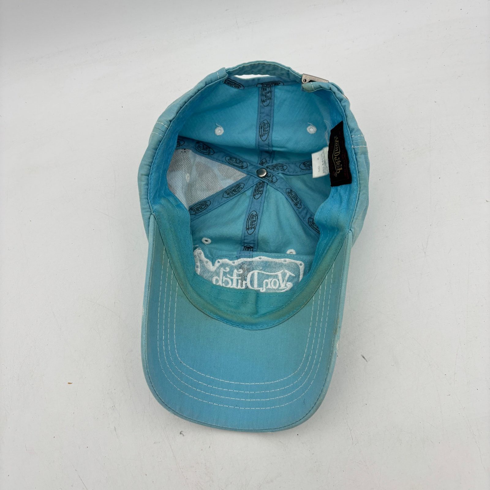 Von Dutch Von Dutch Baby Blue Distressed Cap Y2k Adjustable Hat Size ONE SIZE - 7 Thumbnail
