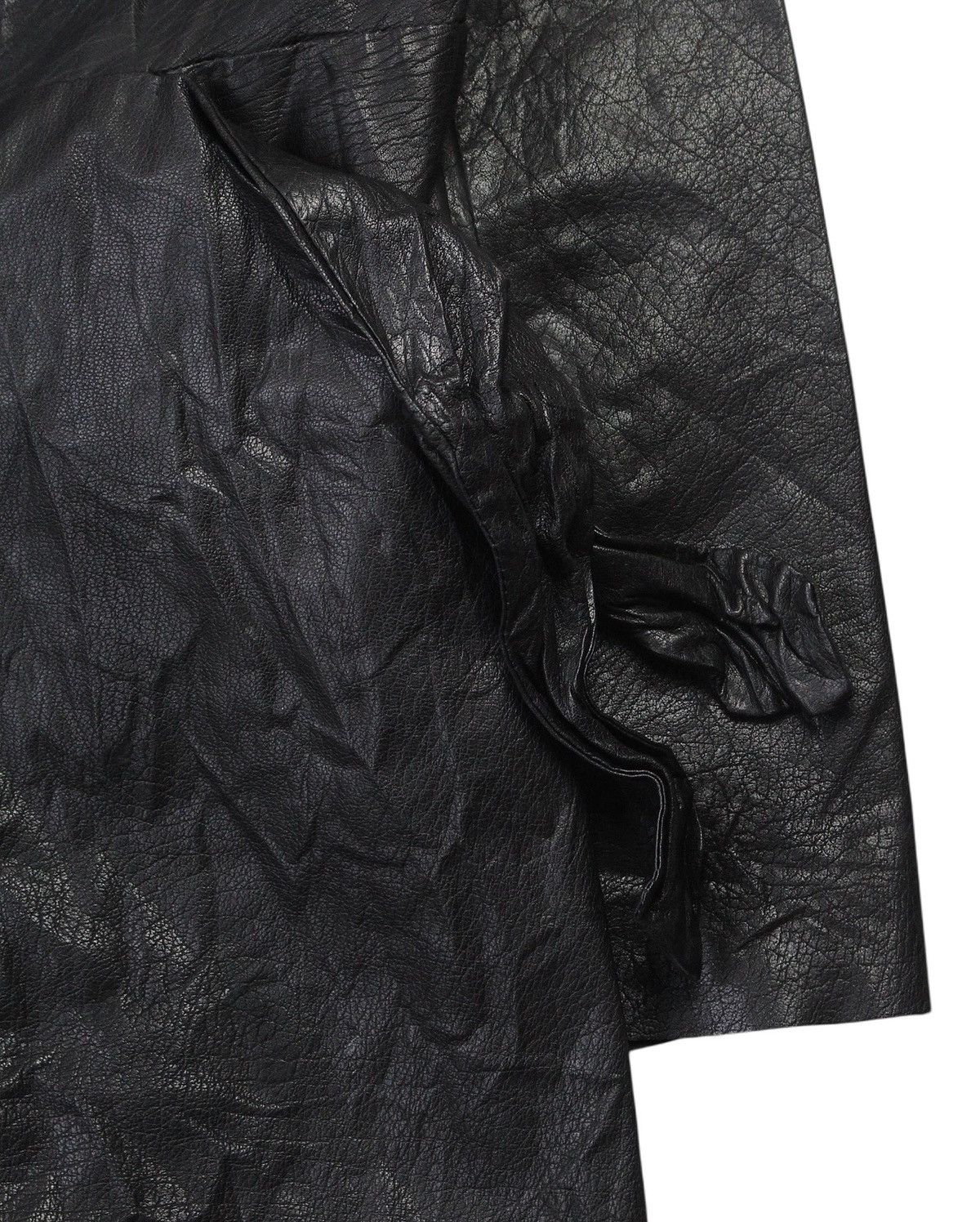 Marni SS2009 MARNI BLACK CRINKLED LEATHER COAT Size S / US 4 / IT 40 - 5 Thumbnail
