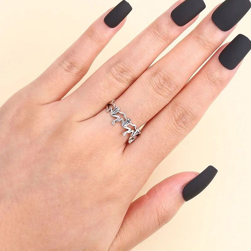 Jewelry × Vintage Retro Frog Opening Adjustable Alloy Ring Size ONE SIZE - 2 Thumbnail