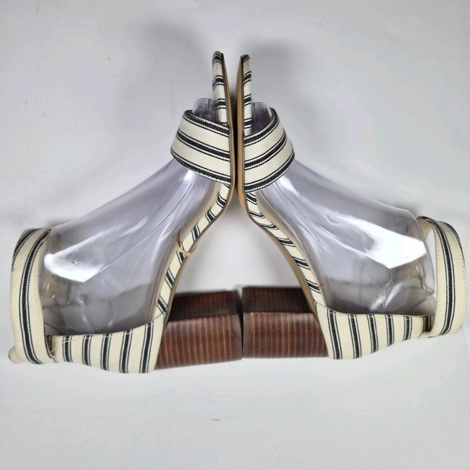 Other SOLE SOCIETY So-Helgah Sandals 8.5 Striped Block Heel Ankle Size US 8.5 / IT 38.5 - 2 Thumbnail
