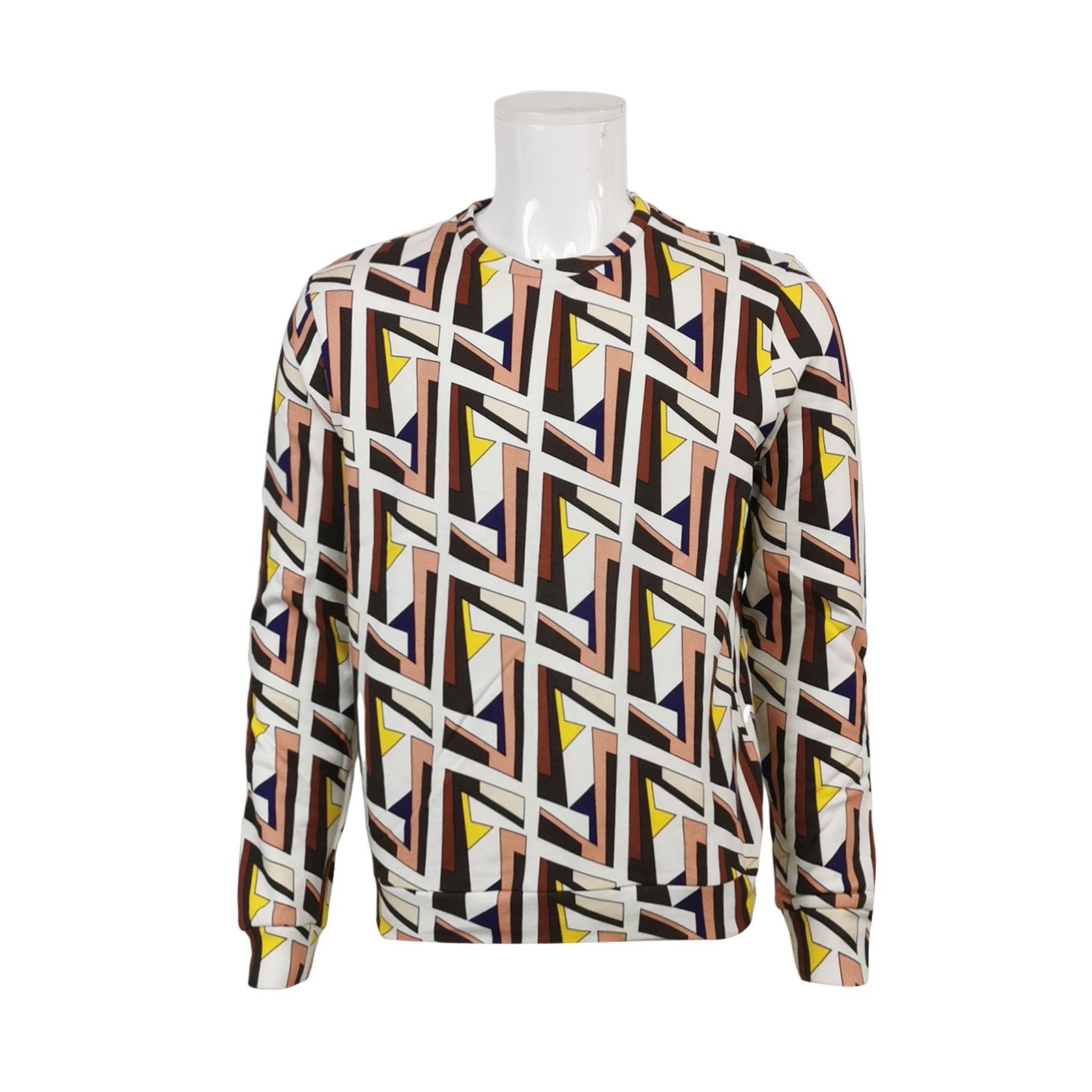 Fendi Fendi Geometric Print Cotton Sweatshirt Size 48 Size US M / EU 48-50 / 2 - 1 Thumbnail