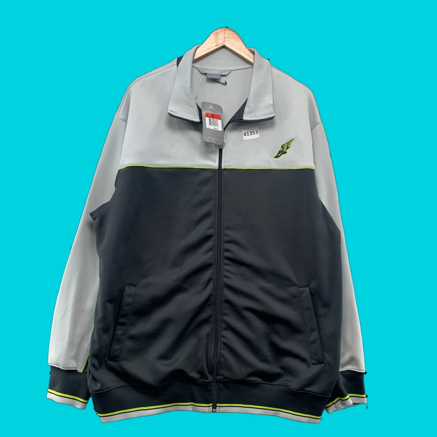 Nike VINTAGE Nike Foot Wing Track Jacket Mens L Gray Zip NWT Size US L / EU 52-54 / 3 - 1 Thumbnail