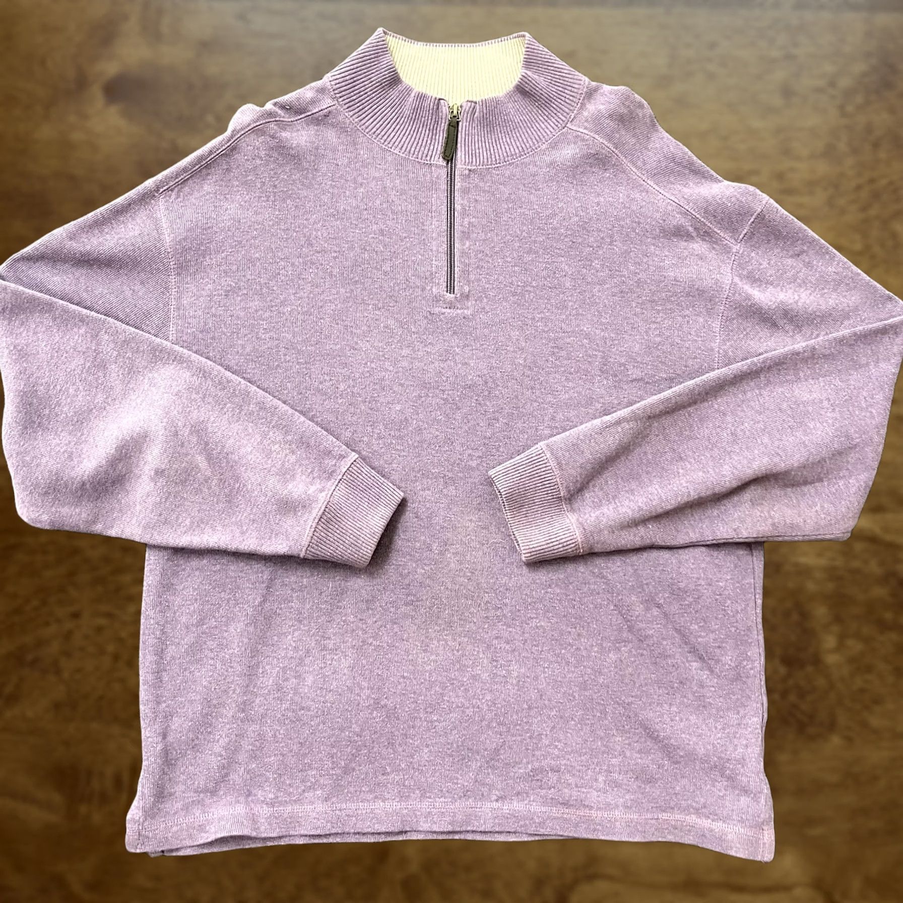 Jos. A. Bank Jos. A. Bank Sweater Mens Large Purple 1/4 Zip Mock Neck Cotton Knit Pullover Size US L / EU 52-54 / 3 - 1 Thumbnail