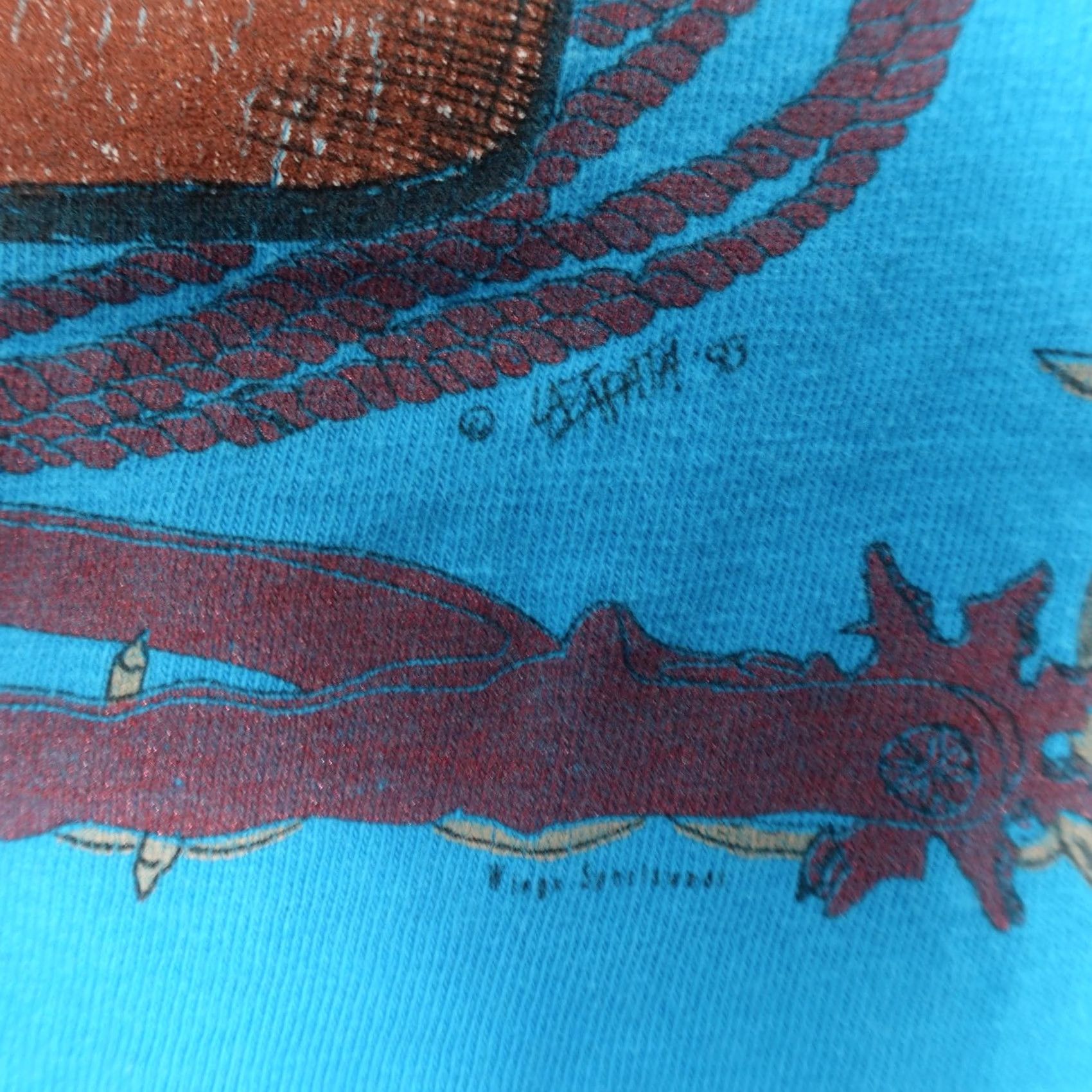 Hanes VINTAGE Hanes Beefy-T Shirt Mens XL Blue Cowboy Boots Graphic Long Sleeve 90s USA Made Size US XL / EU 56 / 4 - 6 Thumbnail