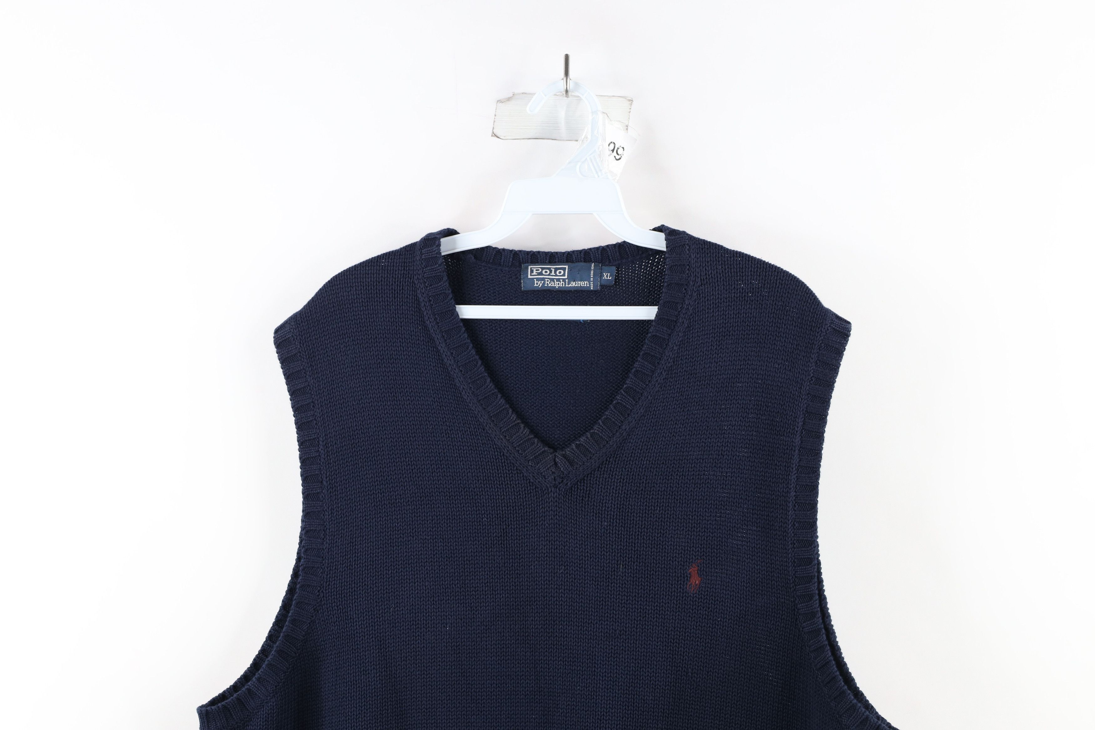 Polo Ralph Lauren Vintage 90s Ralph Lauren Knit V-Neck Sweater Vest Blue Size US L / EU 52-54 / 3 - 2 Thumbnail