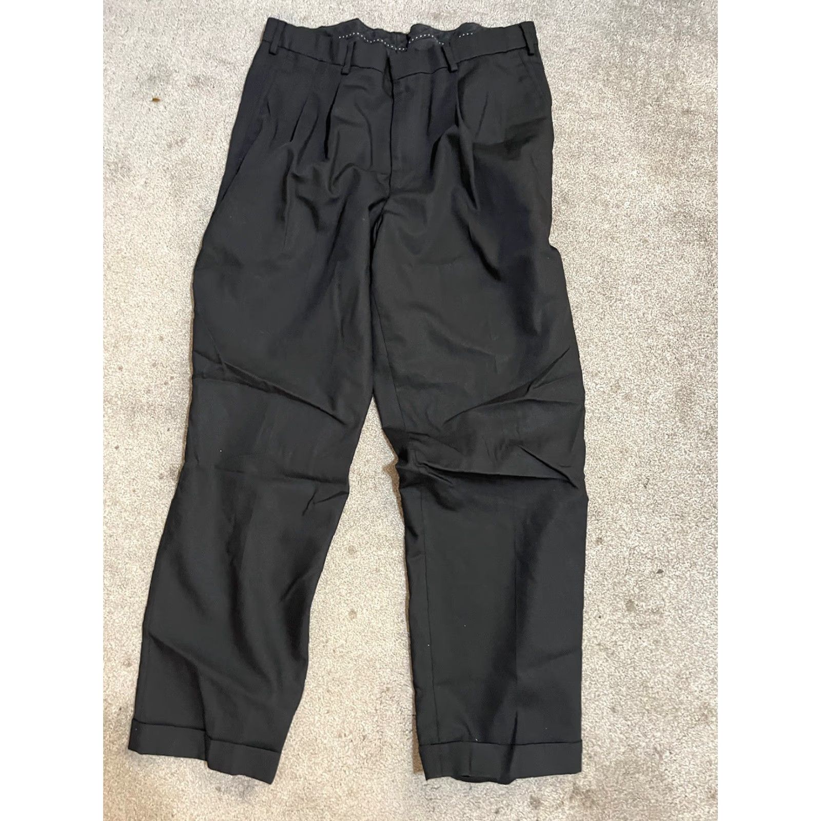 Dockers DOCKERS Premium Pleated Dress Black Pants 36x32 Relaxed Fit Polyester Wool Pants Men Regular 36 Black Pleated Straight 36x32 Dockers Premium Mens Size US 36 / EU 52 - 2 Thumbnail
