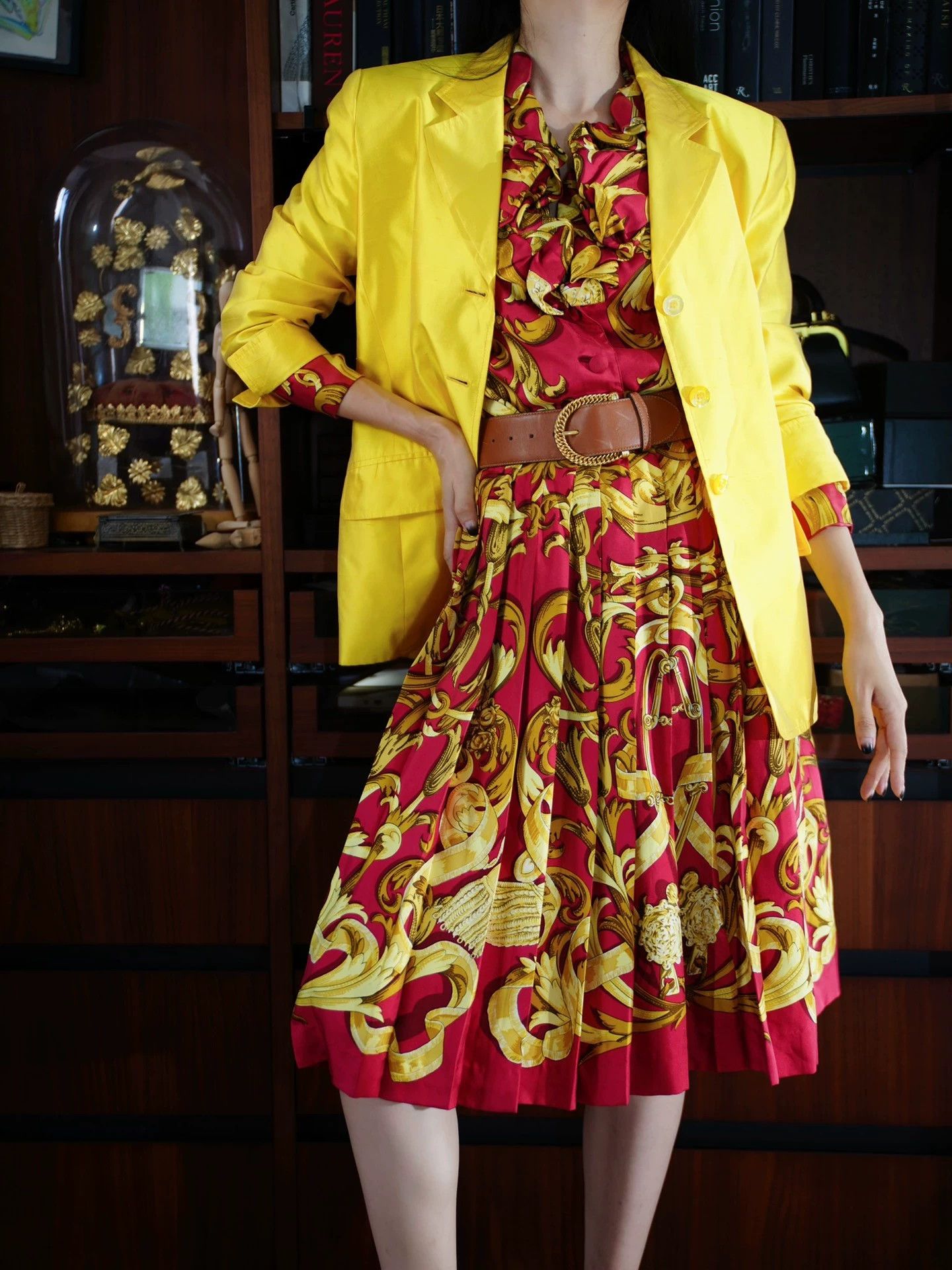 Escada Escada Vintage Yellow Silk Blazer Size S / US 4 / IT 40 - 8 Thumbnail