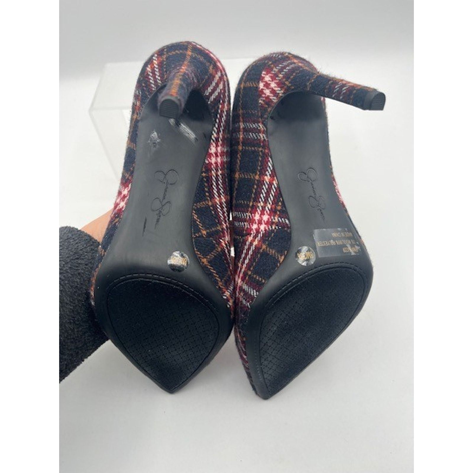 Jessica Simpson Jessica Simpson Haneh Plaid Pumps Heels RED BLACK WHITE Size US 8 / IT 38 - 7 Thumbnail
