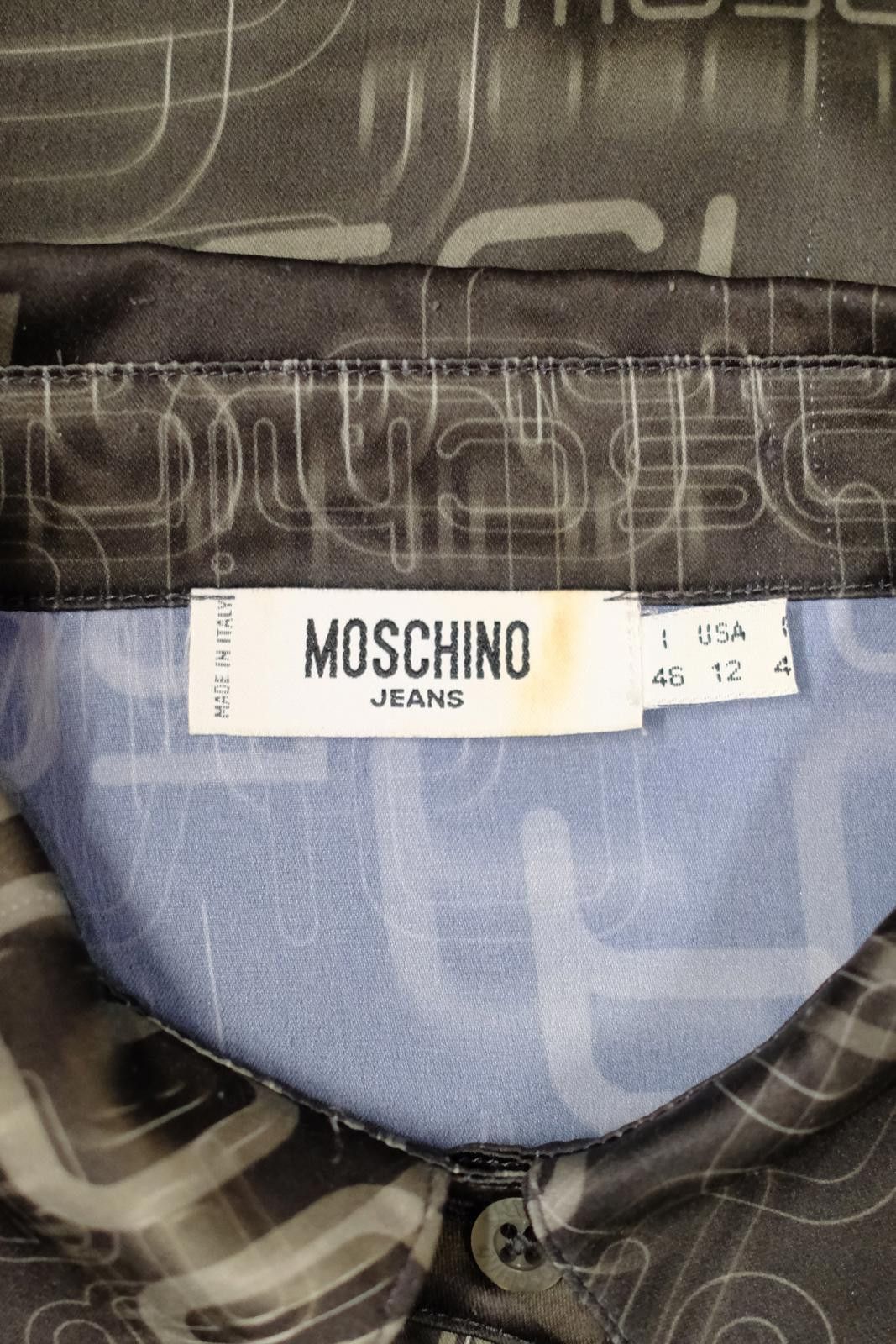 Other 00's Moschino Jeans Text Script Long Sleeve Button-Up Size L / US 10 / IT 46 - 6 Thumbnail