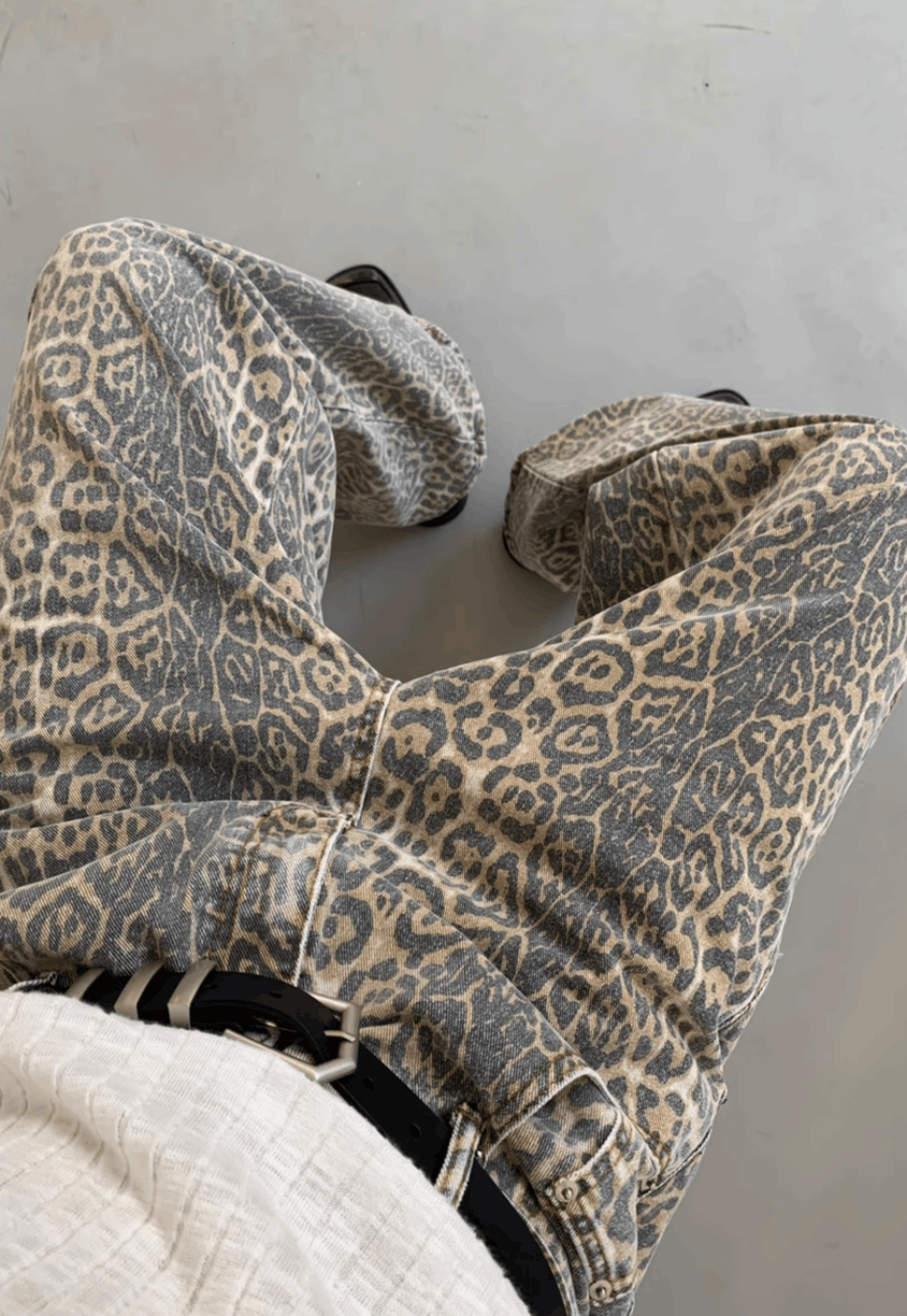 Other Unisex Retro Camo Leopard Jeans Size 25" / US 0 / IT 36 - 5 Thumbnail