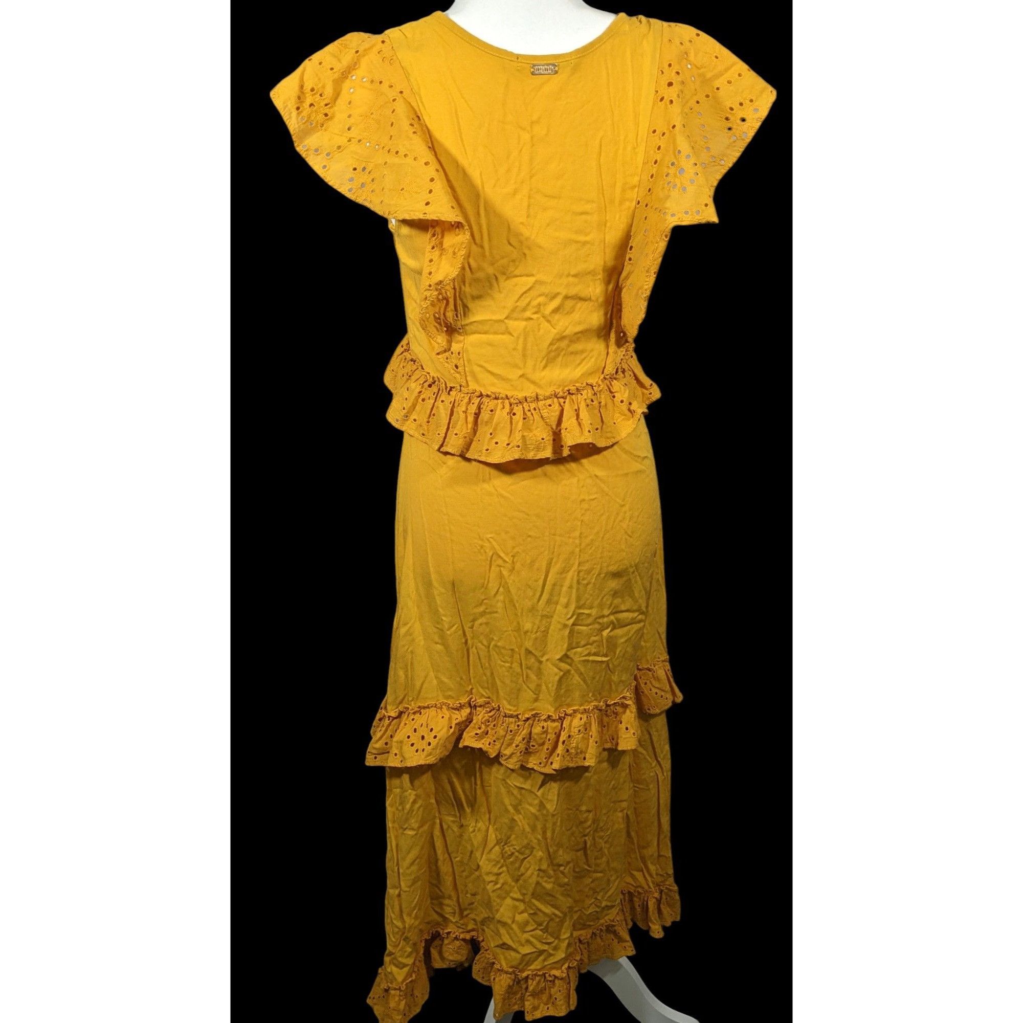 Other Vintage Mustard The Cove Atlantis Ruffle Maxi Dress Size Sma Size S / US 4 / IT 40 - 2 Thumbnail