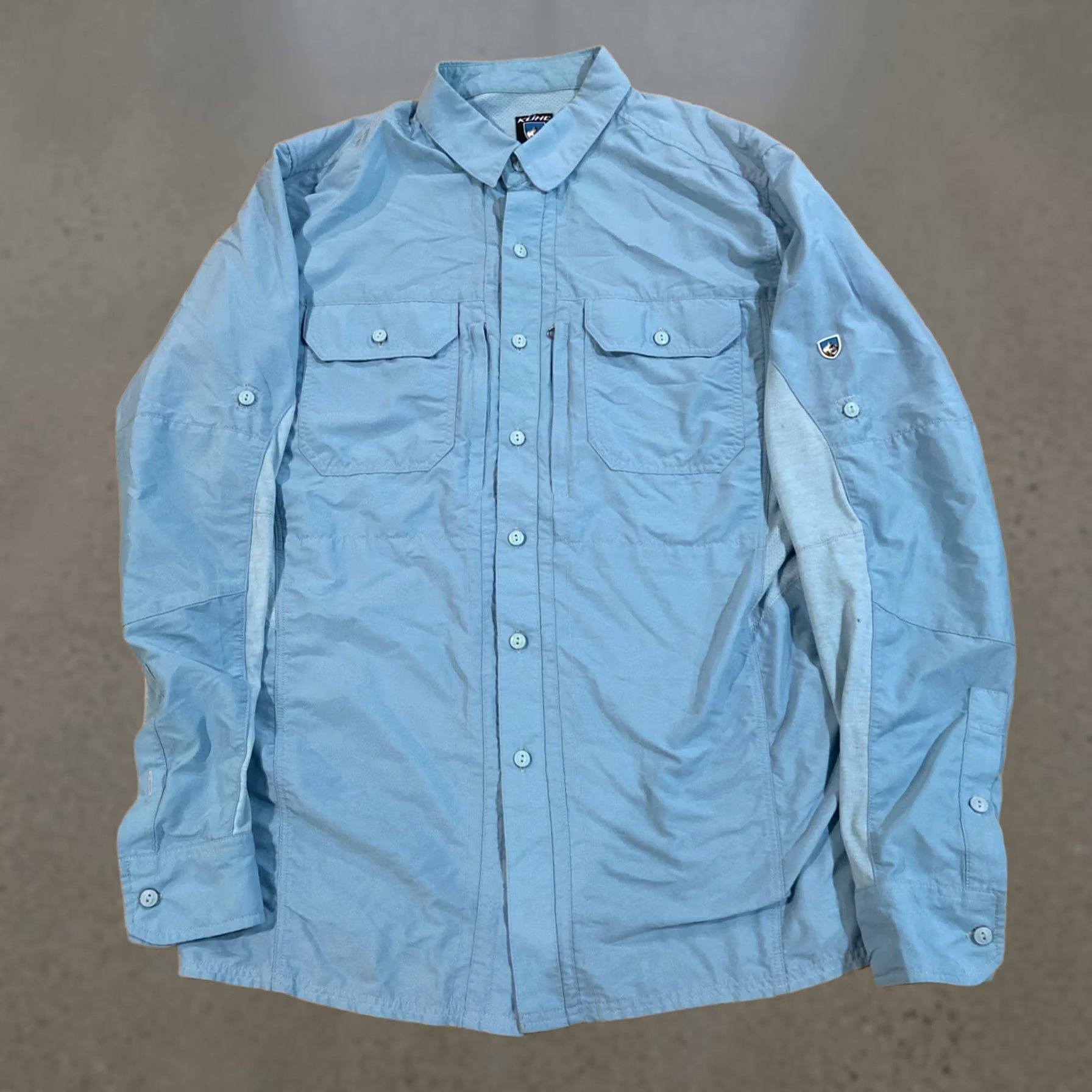 Vintage Kuhl Shirt Mens M Longsleeve Button-Up Casual Outdoors Nylon Cotton Blue Striped Size US M / EU 48-50 / 2 - 1 Thumbnail