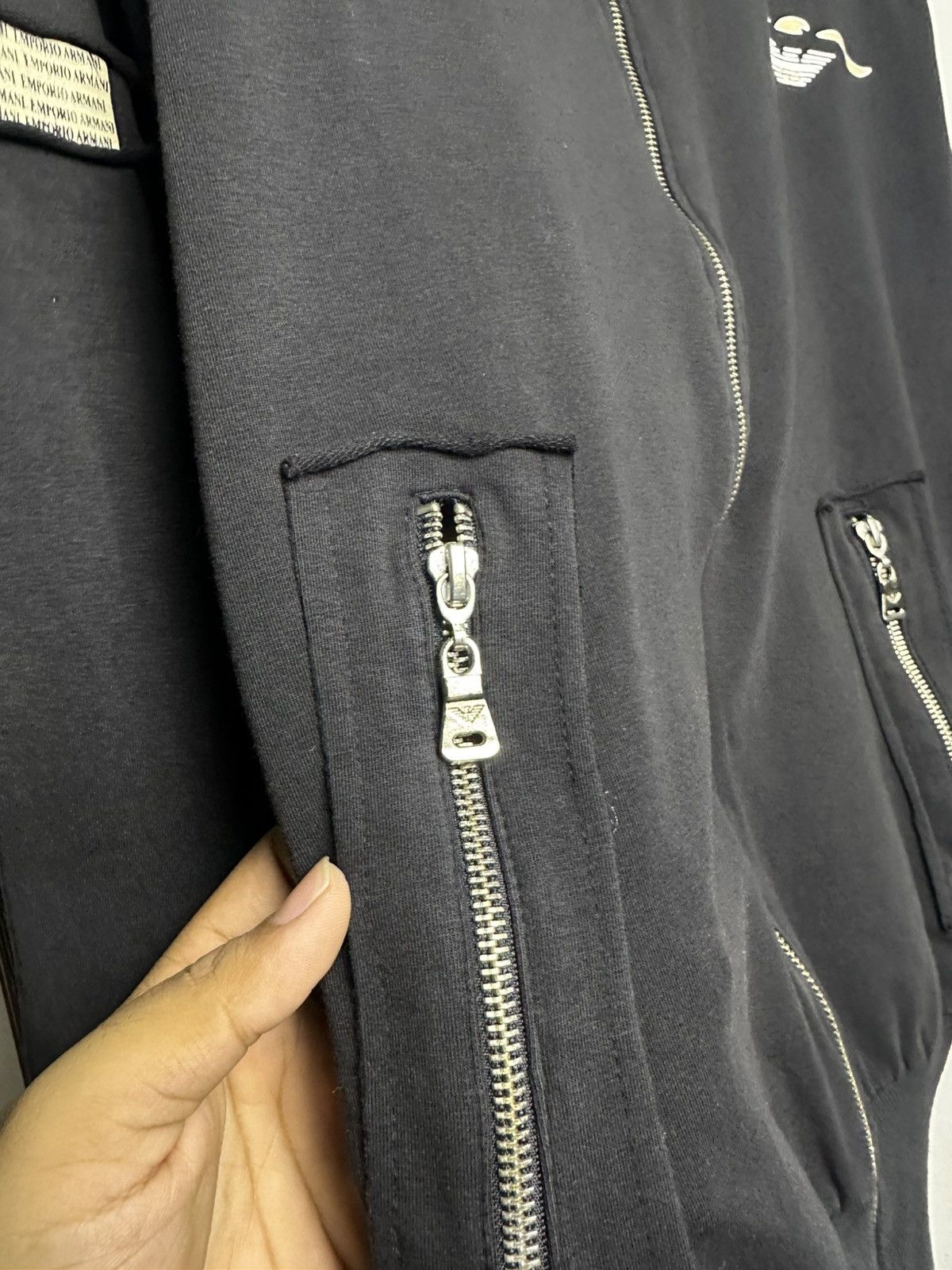Emporio Armani Emporior Armani Double Zip Front Biker Sweat Jacket Size US L / EU 52-54 / 3 - 6 Thumbnail