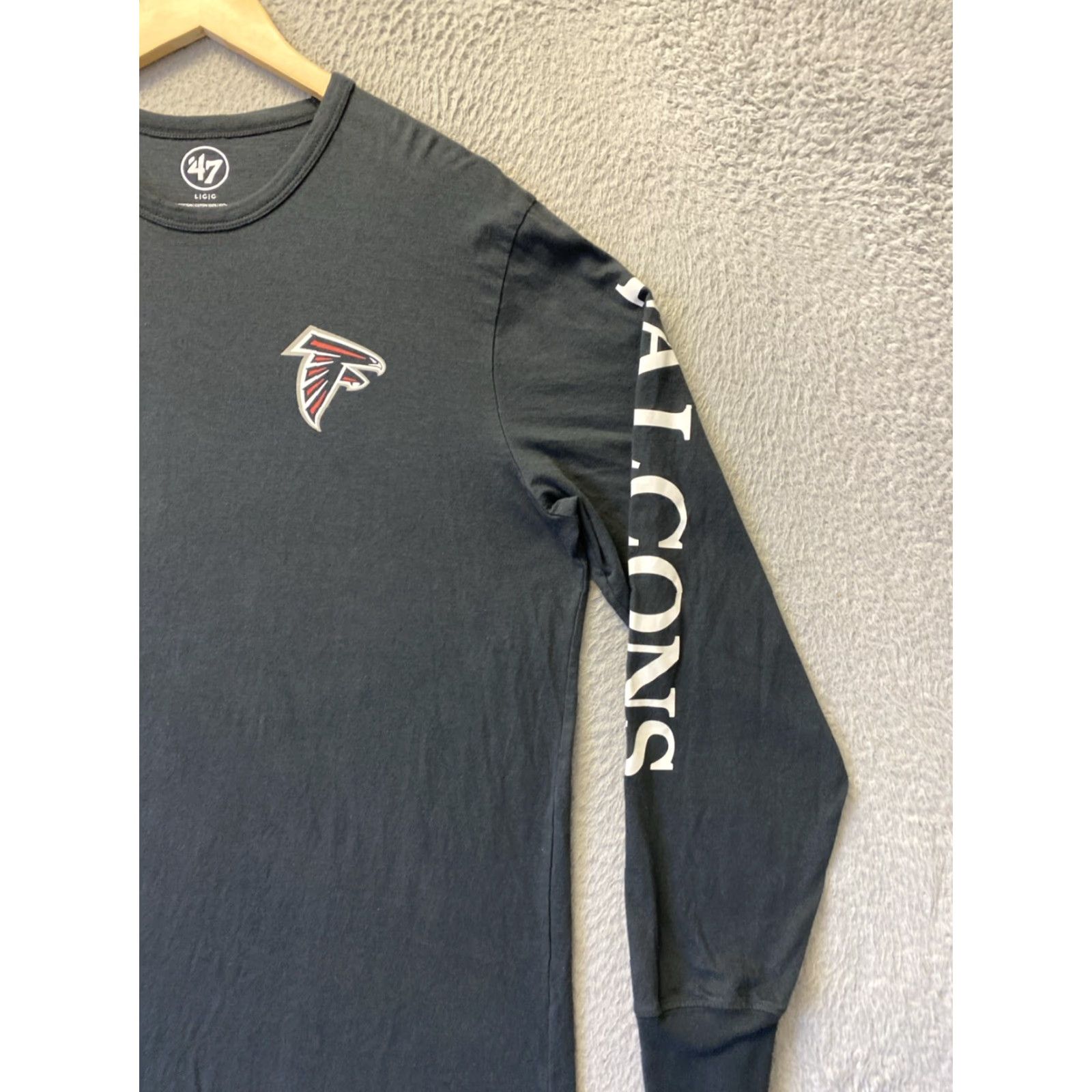 47 VINTAGE Atlanta Falcons Shirt Unisex Adults Long Sleeve L Black 47 Brand NFL Team Crew Neck Cotton/Logo Fans USA City 2000s Size US L / EU 52-54 / 3 - 2 Thumbnail