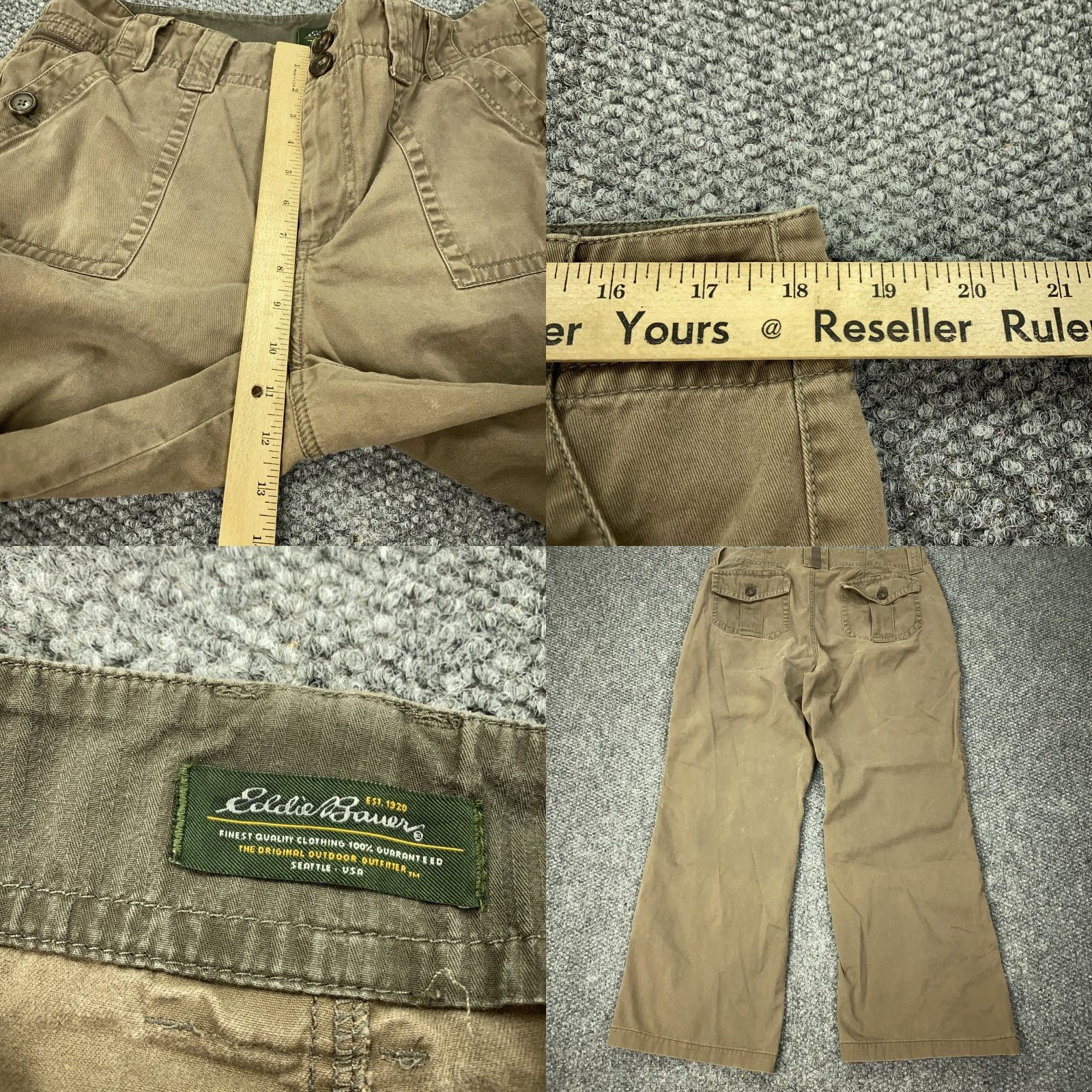 Eddie Bauer Eddie Bauer Pants Women 18 Petite Khaki Wide Leg Chino Casual Pockets Zip Button Twill Size 40" / US 18 - 8 Thumbnail