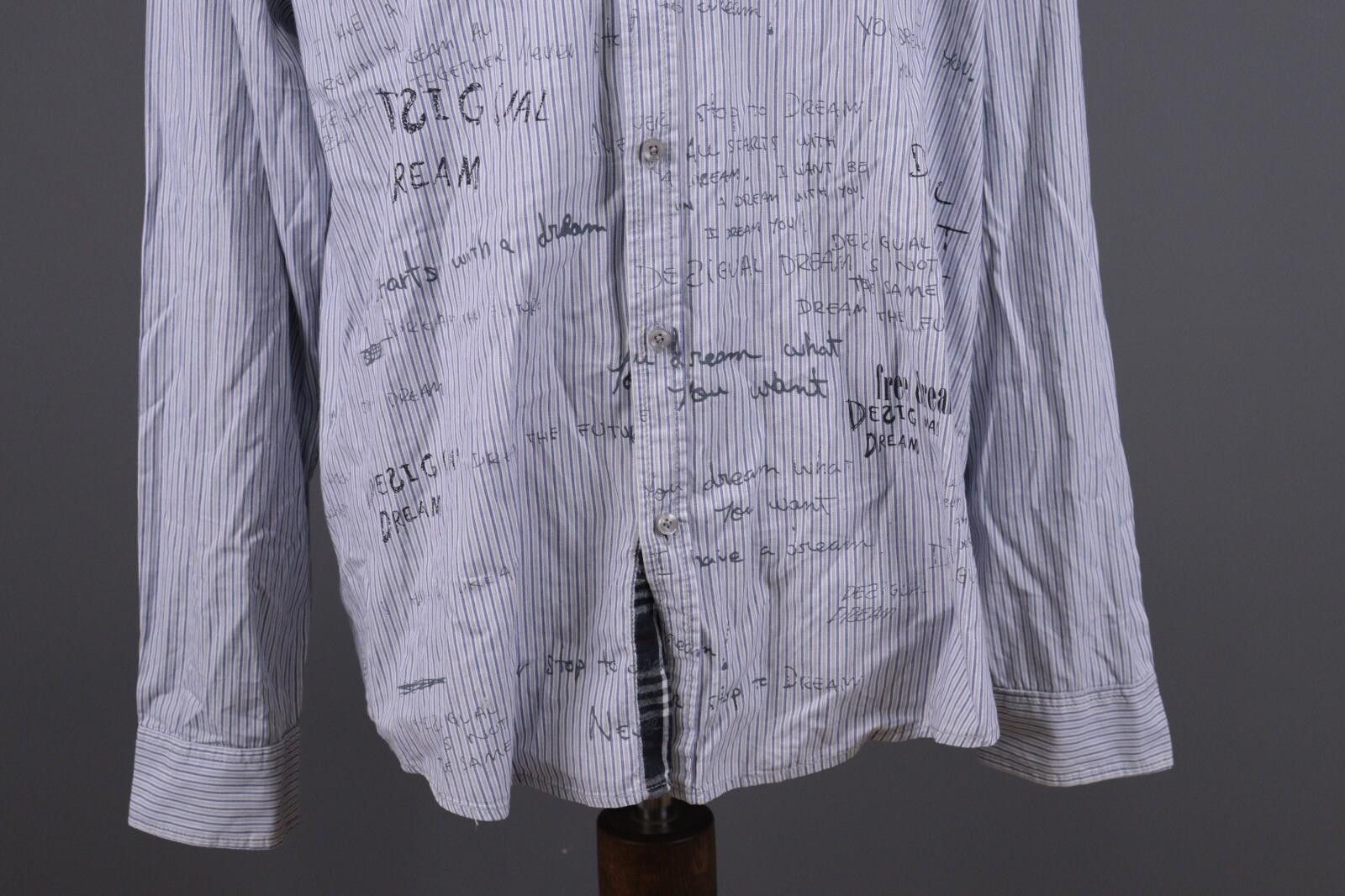 Desigual Desigual Regular Fit Blue Pinstripe Printed Shirt Sz XXL Size US XL / EU 56 / 4 - 3 Thumbnail