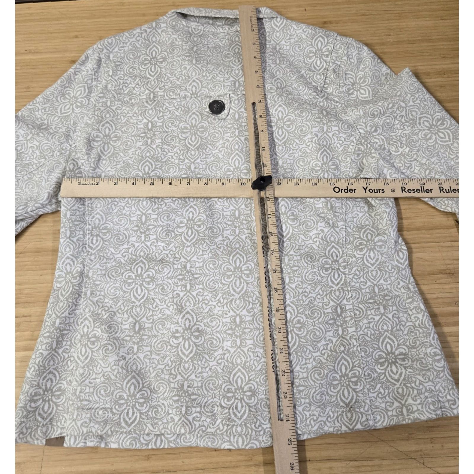Prana Prana Jacket Womens Large White Floral Pattern Button Up Stretch Casual Size L / US 10 / IT 46 - 7 Thumbnail