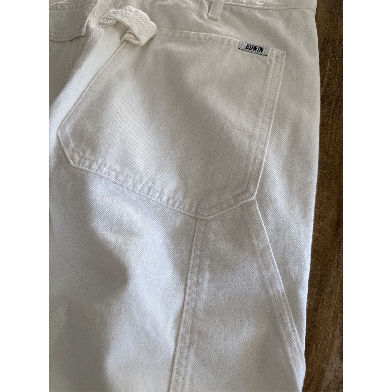 Edwin Edwin Devin Crop Optic White Carpenter 100% Cotton Jeans 28 Size 28" / US 6 / IT 42 - 10 Thumbnail