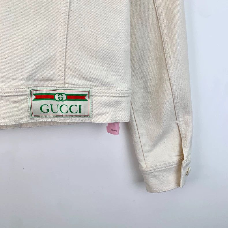 Gucci Gucci White cotton lapel single-breasted long-sleeved denim Size S / US 4 / IT 40 - 5 Thumbnail