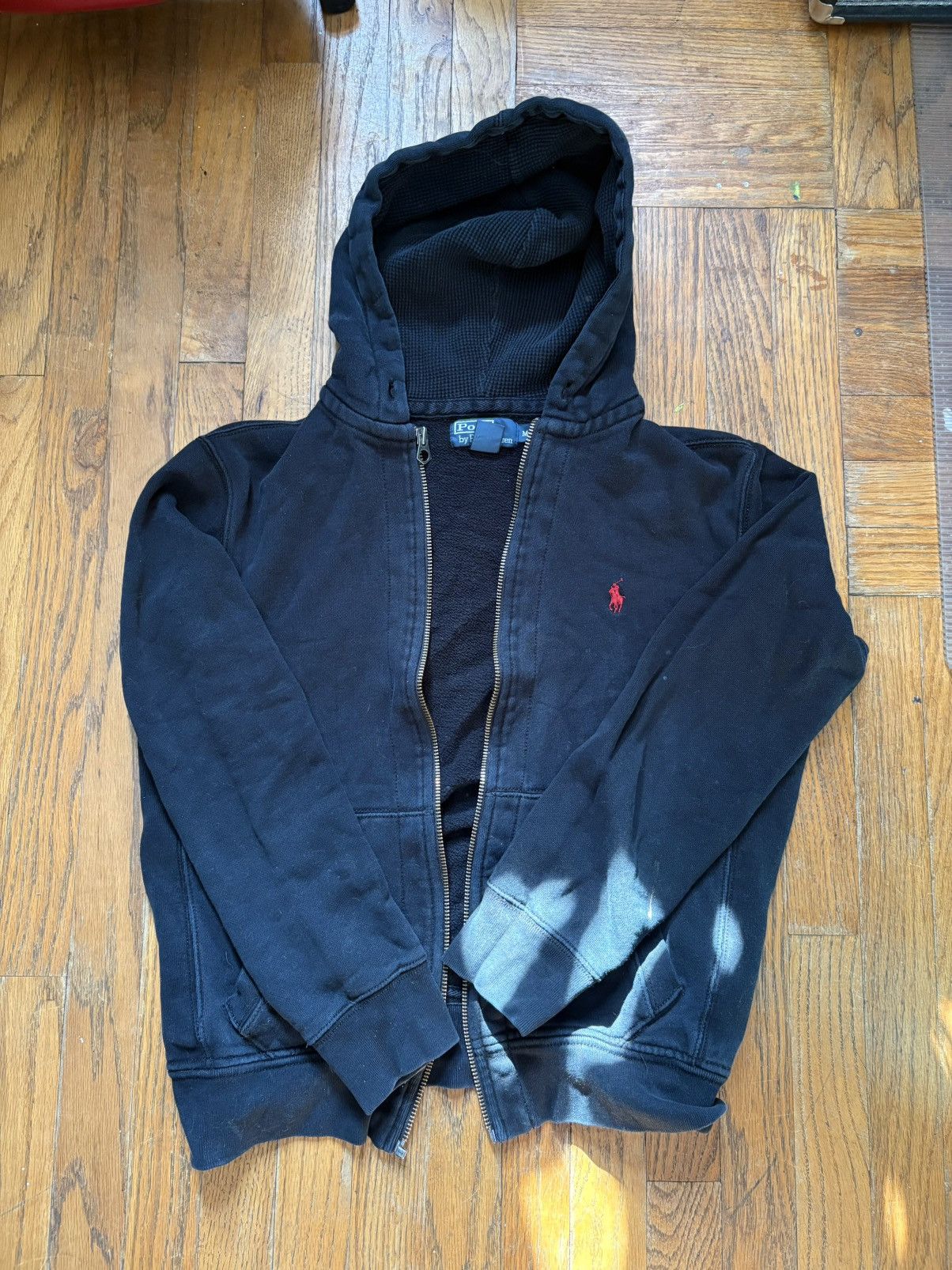 Polo Ralph Lauren Polo Ralph Lauren Vintage Waffle Knit Hood Zip Up Size US M / EU 48-50 / 2 - 2 Thumbnail