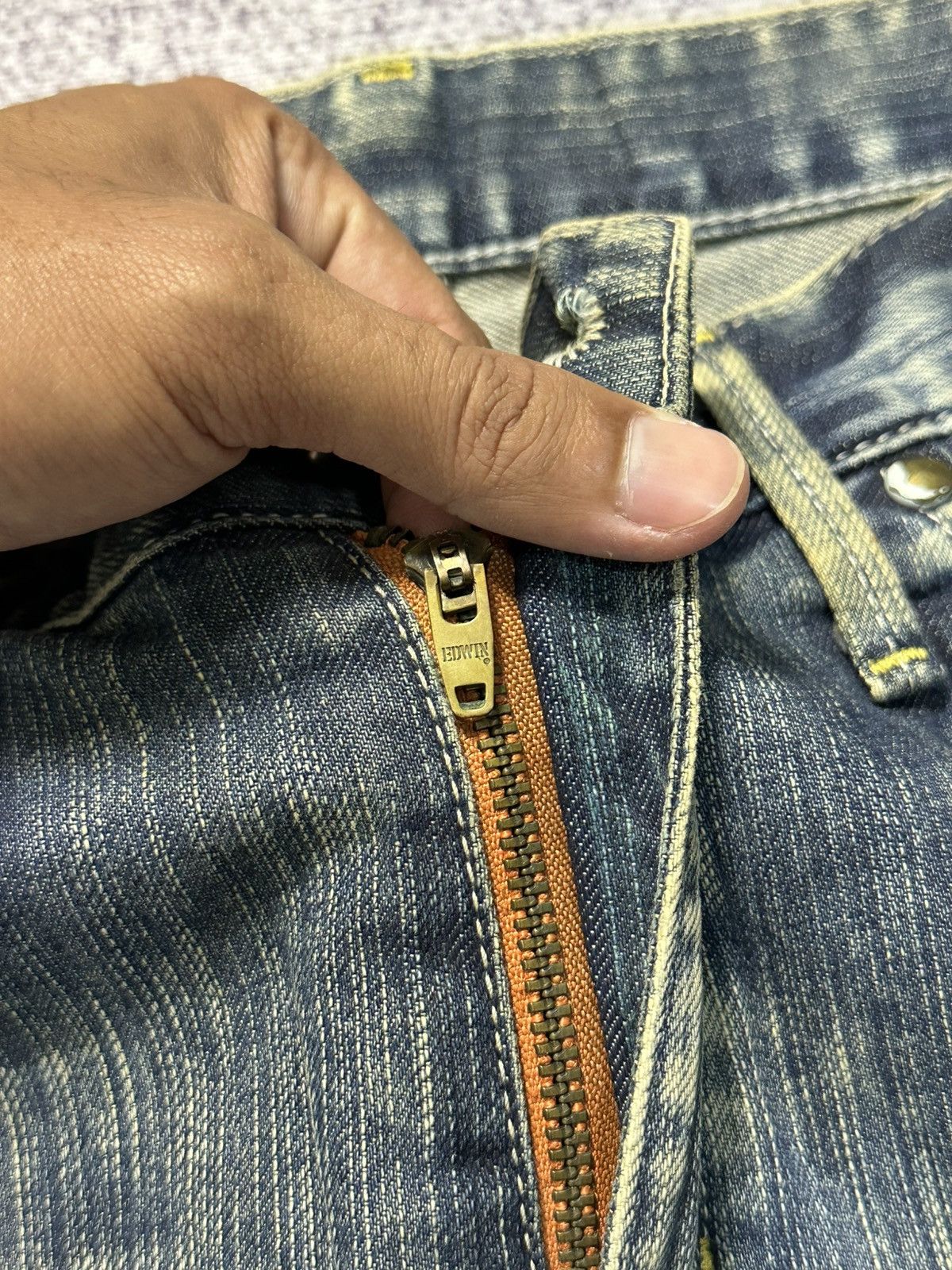 Kapital 2000s Edwin XV Function Curve Leg Mud Washed Jeans Size US 30 / EU 46 - 8 Thumbnail