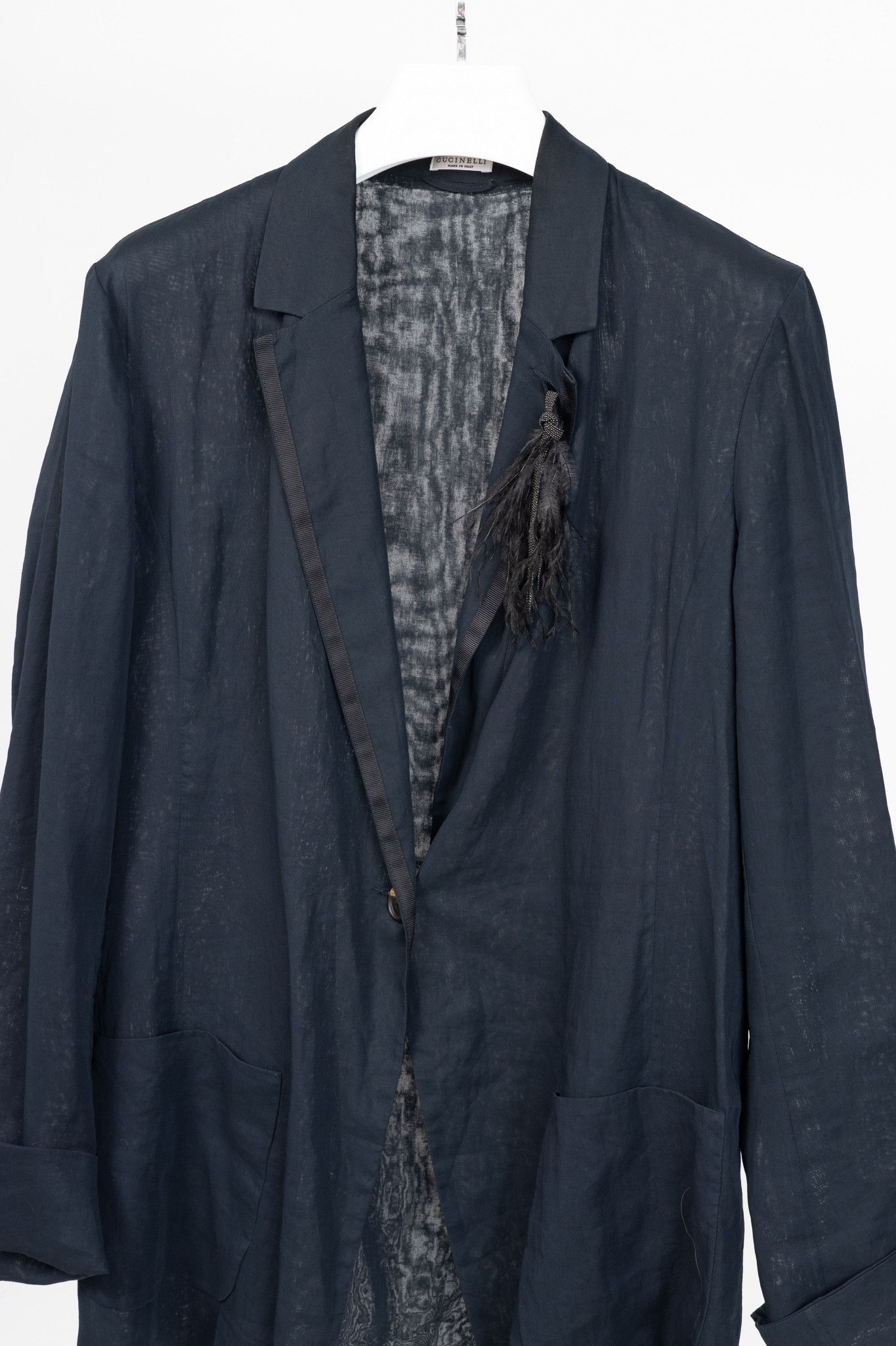 Brunello Cucinelli Brunello Cucinelli SS18 Cotton Feather-Monili-Brooch Blazer Size 3XL / US 20-22 - 3 Thumbnail