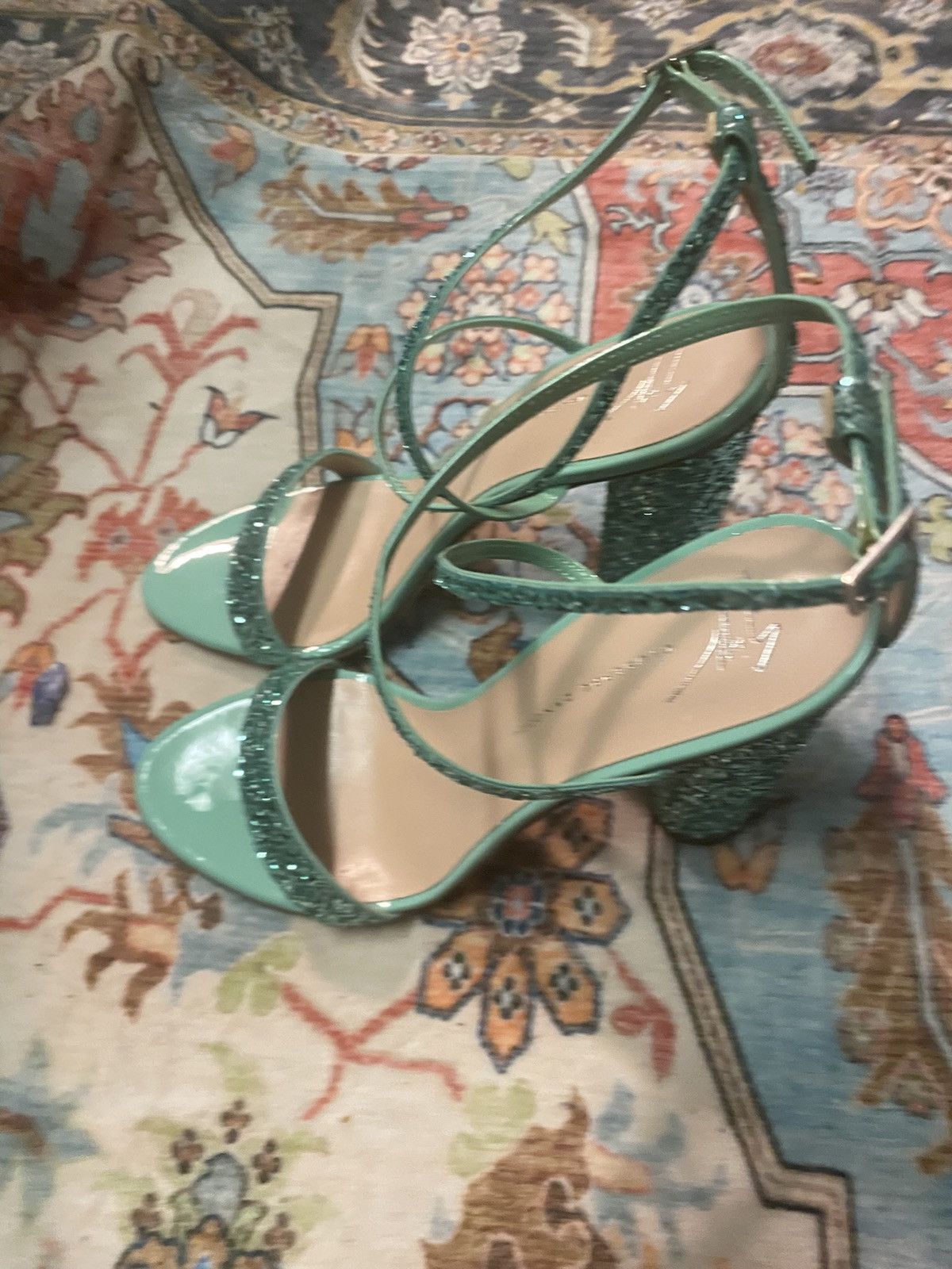 Giuseppe Zanotti Giuseppe Zanotti Green Sparkle High Heels Women’s size 38 Size US 7.5 / IT 37.5 - 3 Thumbnail