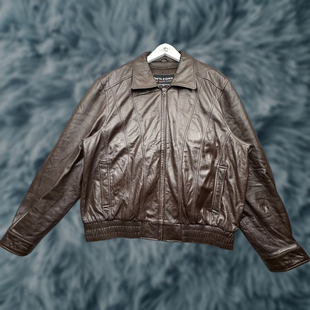 Vintage VINTAGE Wilsons Full Zip Bomber Jacket Mens L Brown Thinsulate Leather Bomber 90s, Fall/Winter, Short Length, Dry Clean Only, Regular Size Size US L / EU 52-54 / 3 - 1 Thumbnail