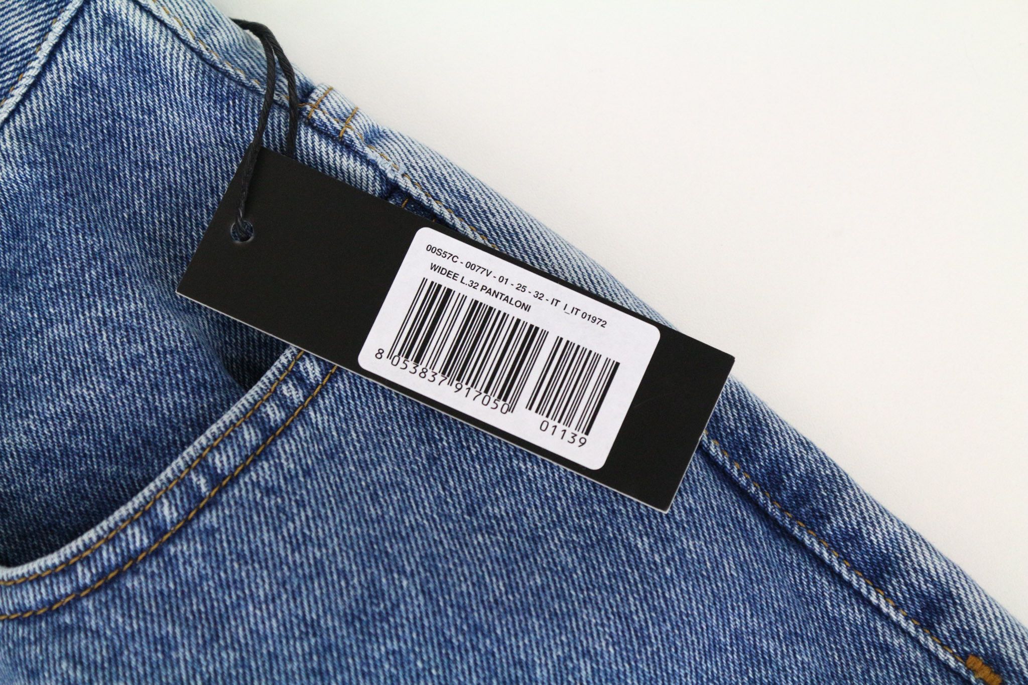 Diesel WIDEE 0077V W25/L32 Blue Cotton Jeans 71652 Size 25" / US 0 / IT 36 - 5 Thumbnail