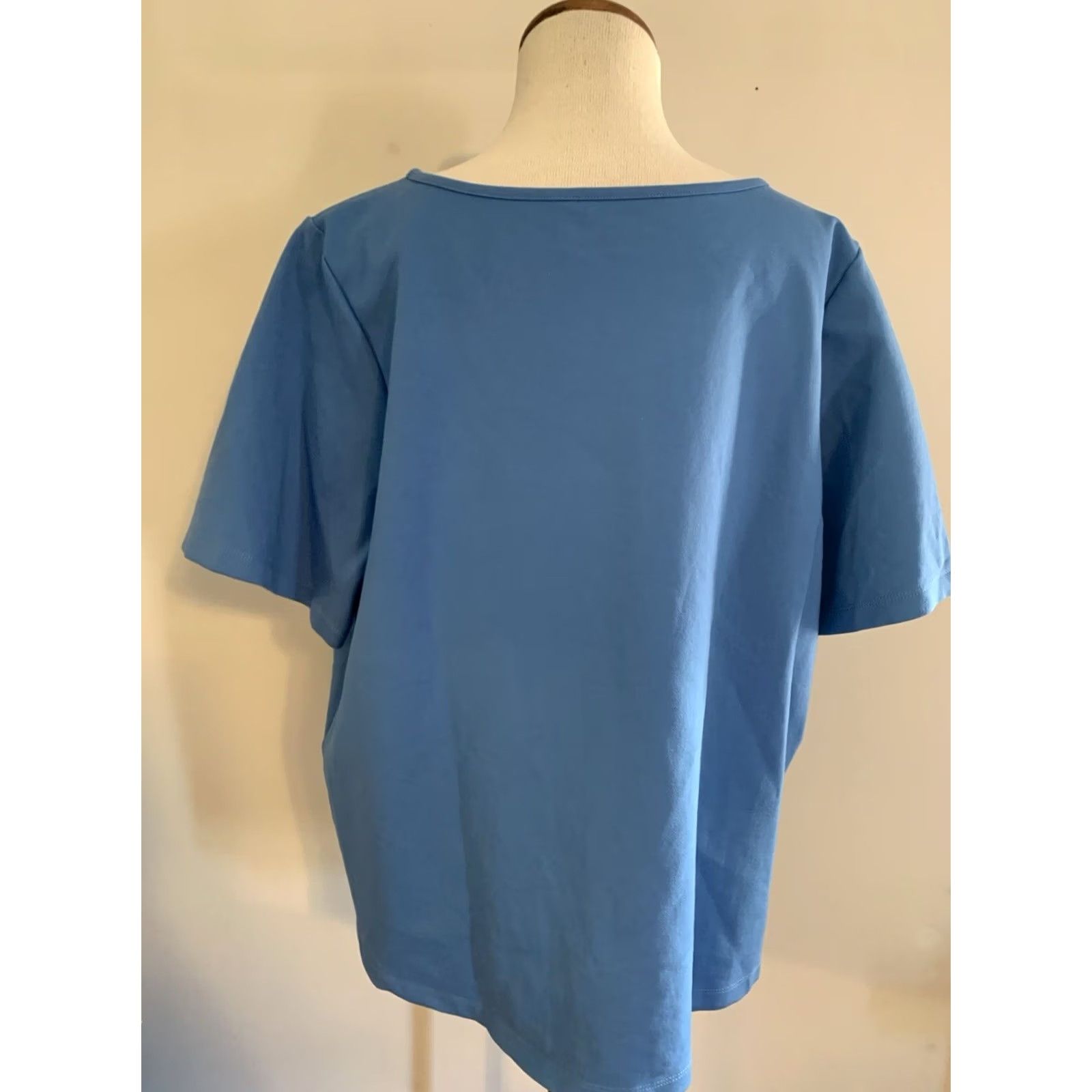 Vintage Betabrand Shirt Women 2XL Blue Short Sleeve Top Hi Low Boxy T-Shirt Casual Travel Size XXL / US 16-18 / IT 52-54 - 2 Thumbnail