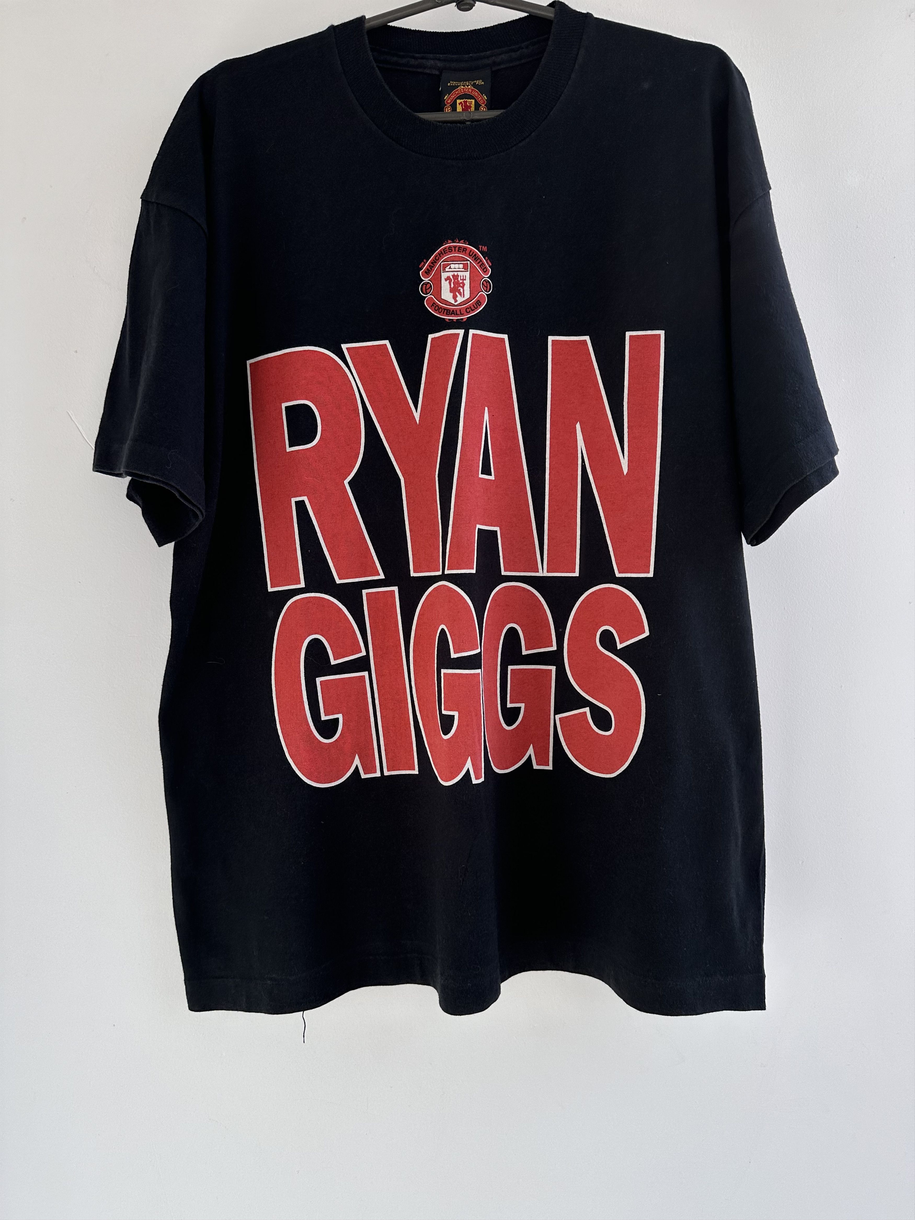 image of Manchester United Ryan Giggs Soccer T Shirt in Black, Men's (Size XL)