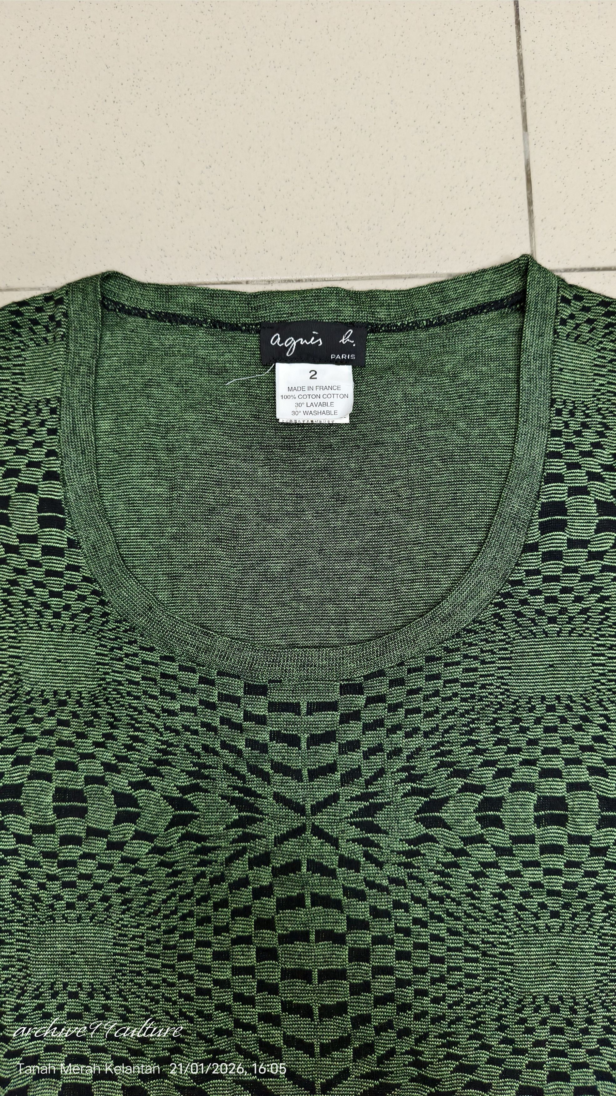 agnes b. Archive 90's cotton knit abstract sweater made in France Size XS / US 0-2 / IT 36-38 - 9 Thumbnail