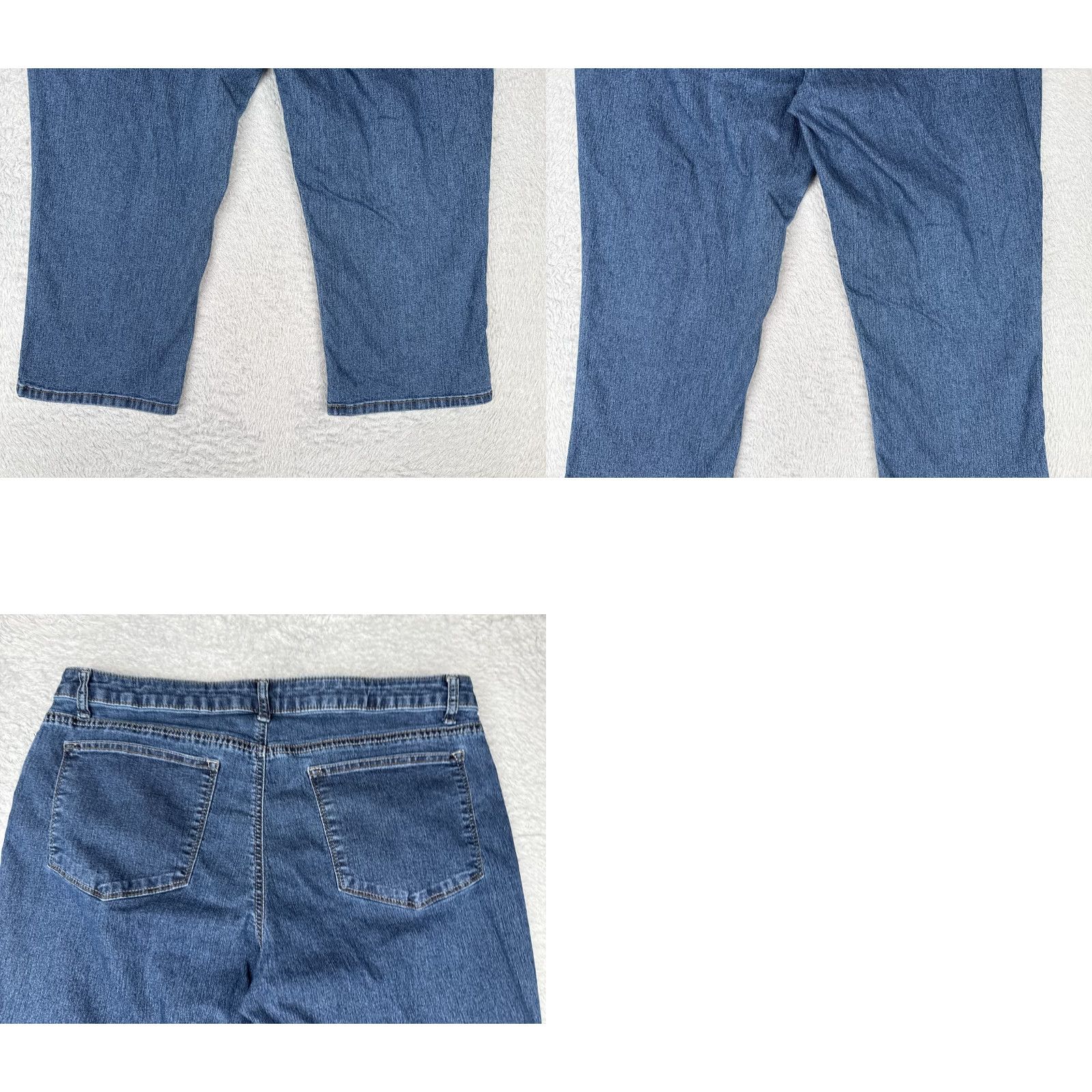 Lee Lee Jeans Womens Regular 16 Blue Denim Capri Mid Rise 34x20 5-Pocket Button Zip Cotton Blend Stretch Crop Jeans Women Size 38" / US 16 / IT 52 - 10 Thumbnail