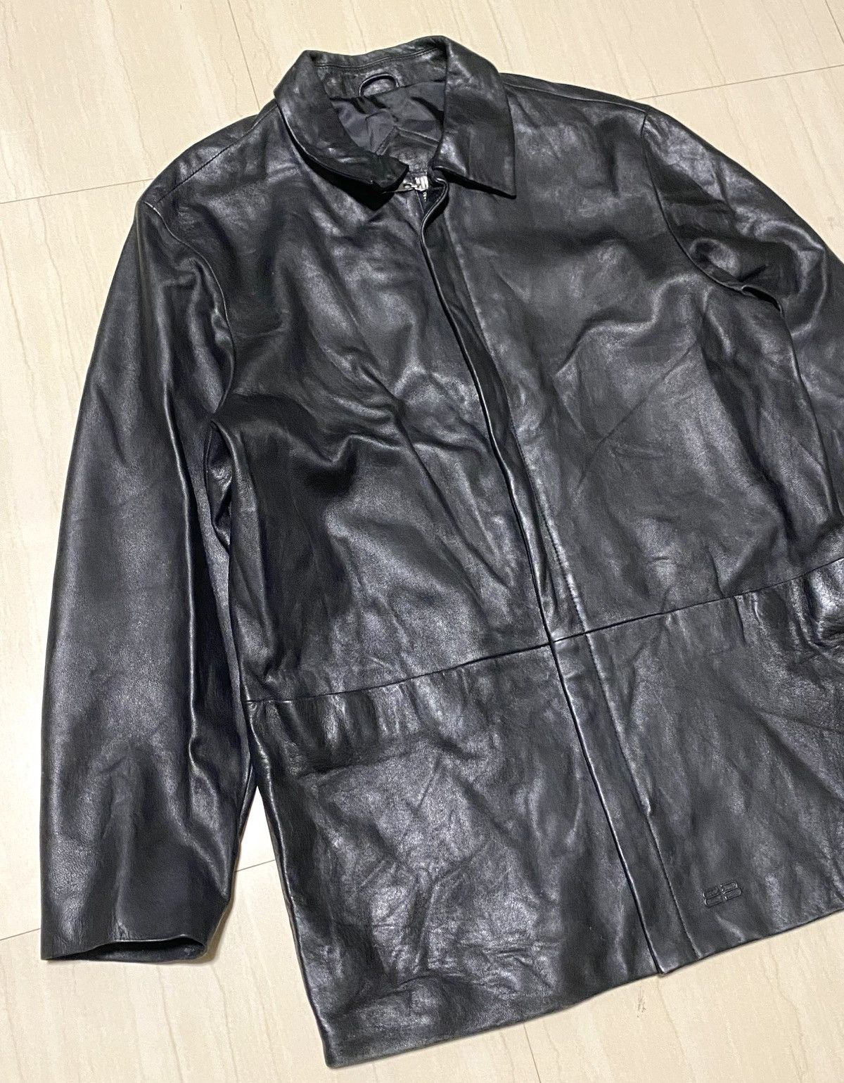 Balenciaga Balenciaga - 1997 Leather Zip-up Jacket Size US L / EU 52-54 / 3 - 2 Thumbnail