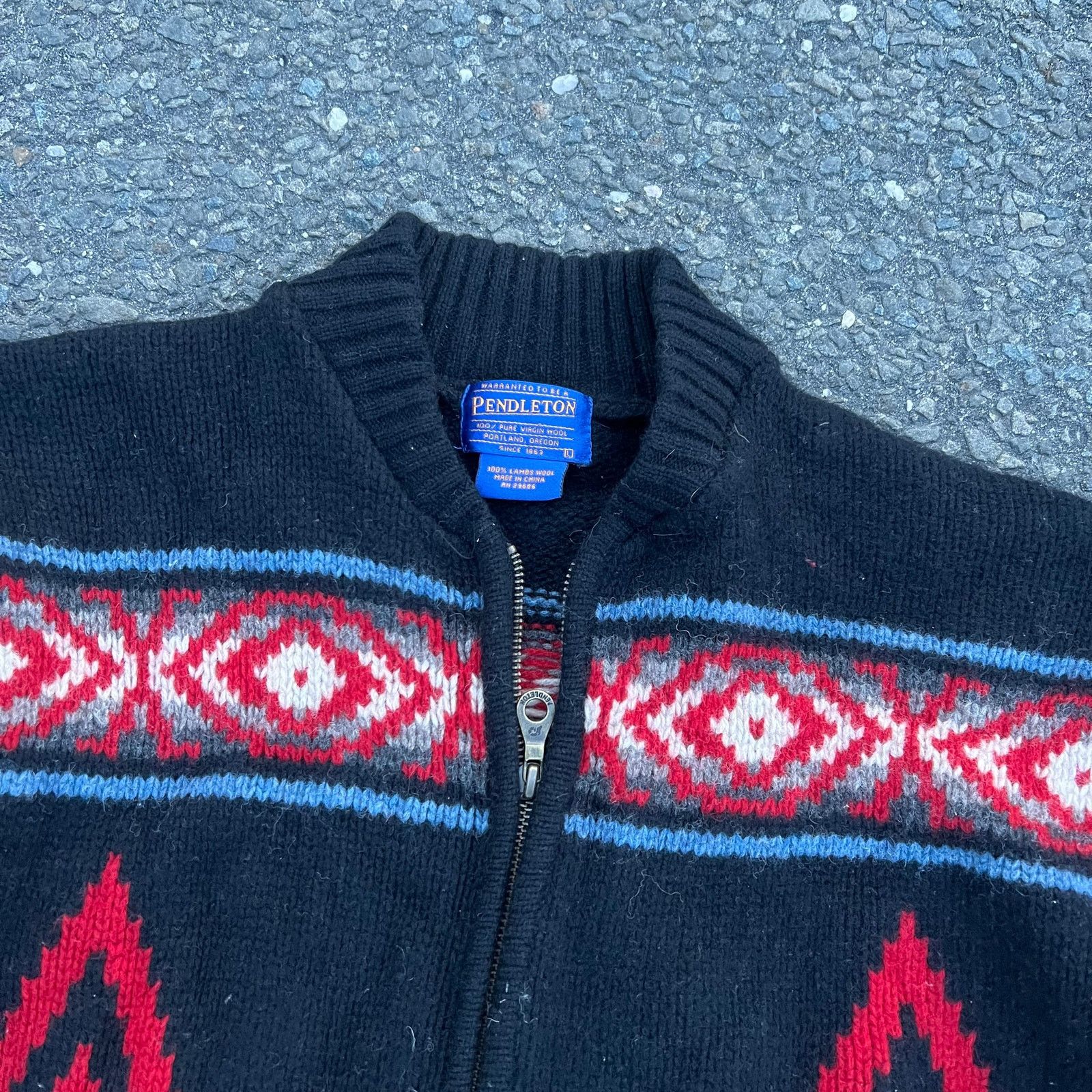 Pendleton × Vintage Vintage Pendleton wool knit zip up Aztec sweater sweatshirt Size US L / EU 52-54 / 3 - 4 Thumbnail