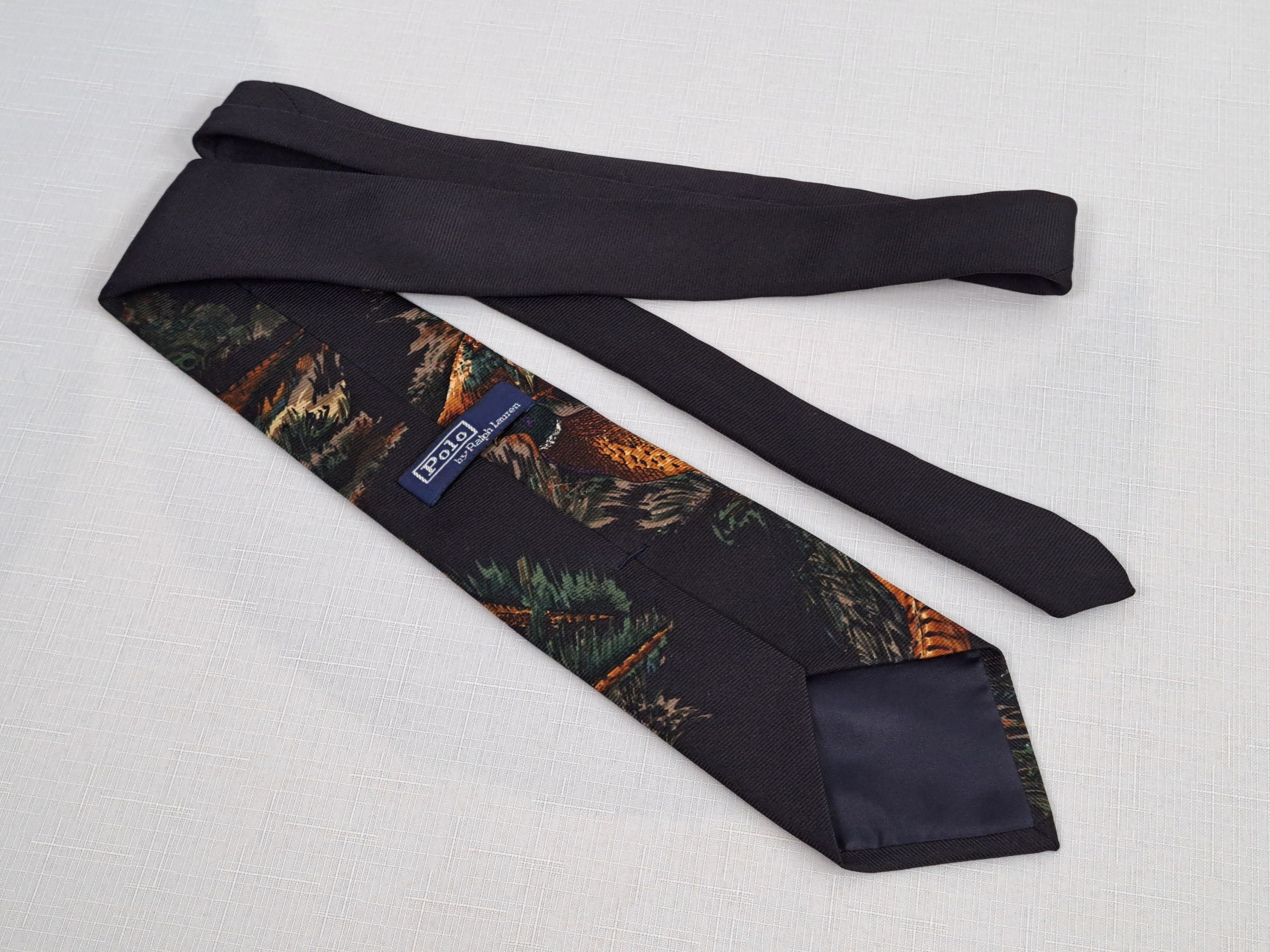 Polo Ralph Lauren Polo by Ralph Lauren rare pheasant print silk handmade tie. Size ONE SIZE - 2 Thumbnail