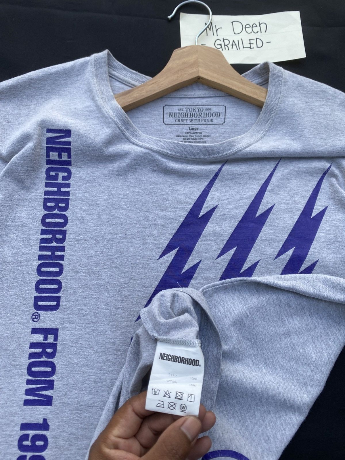 Neighborhood Rare Neighborhood Familia Japanese Brand Grey Tshirt Size US L / EU 52-54 / 3 - 12 Thumbnail