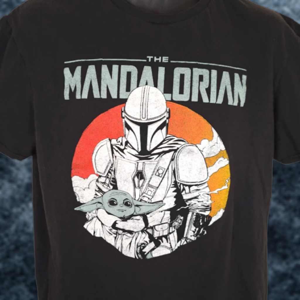 Star Wars VINTAGE Star Wars The Mandalorian T Shirt Mens Size Large Black Grogu Bounty Hunter Size US L / EU 52-54 / 3 - 1 Thumbnail