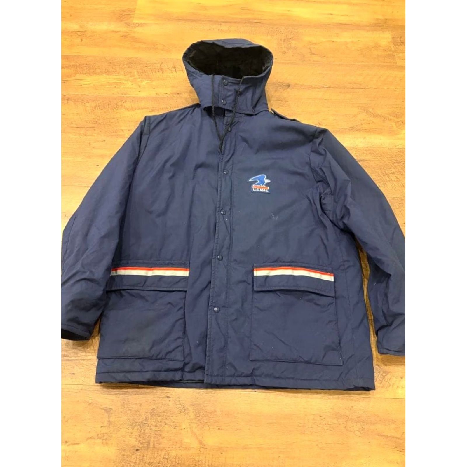 Vintage VINTAGE USPS Post Office Jacket HORACE SMALL Navy L Mens Hooded 90s United States Size US L / EU 52-54 / 3 - 2 Thumbnail