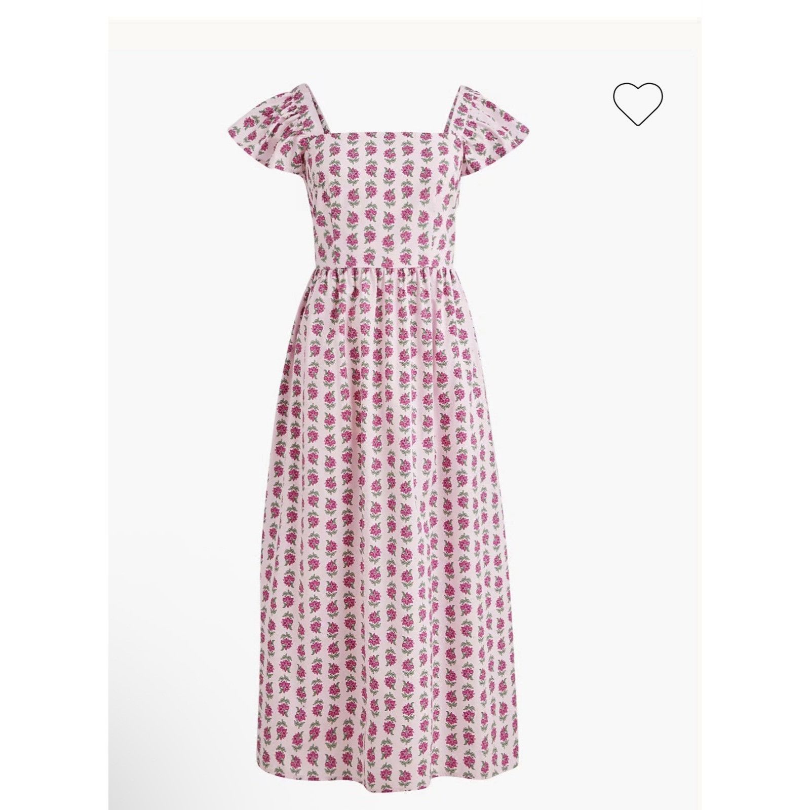 J.Crew J.Crew Floral Midi Dress Pink Ruffle Sleeve Square Neck 6P Size S / US 4 / IT 40 - 16 Thumbnail