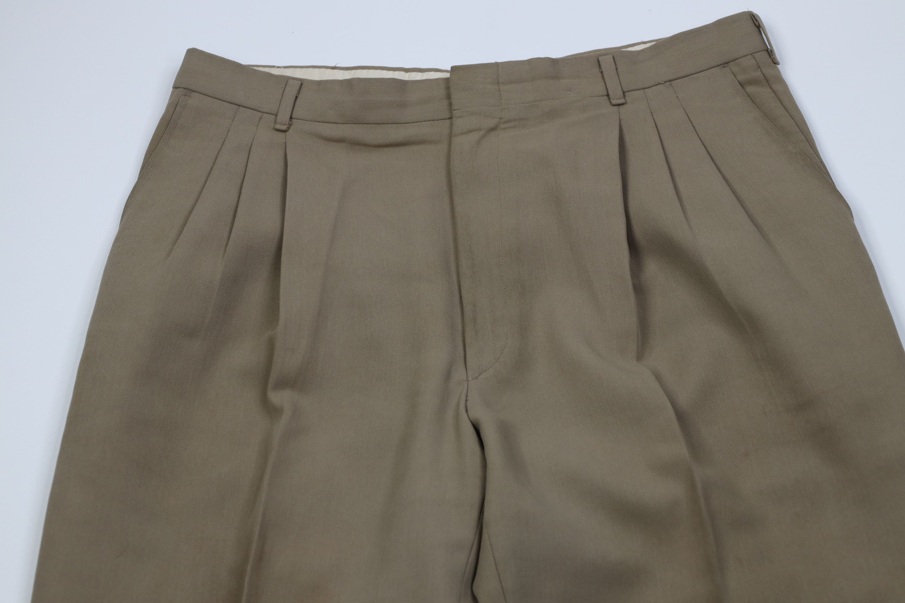 Vintage Vintage 70s Streetwear Rayon Gabardine Wide Leg Pants Tan Size US 36 / EU 52 - 2 Thumbnail