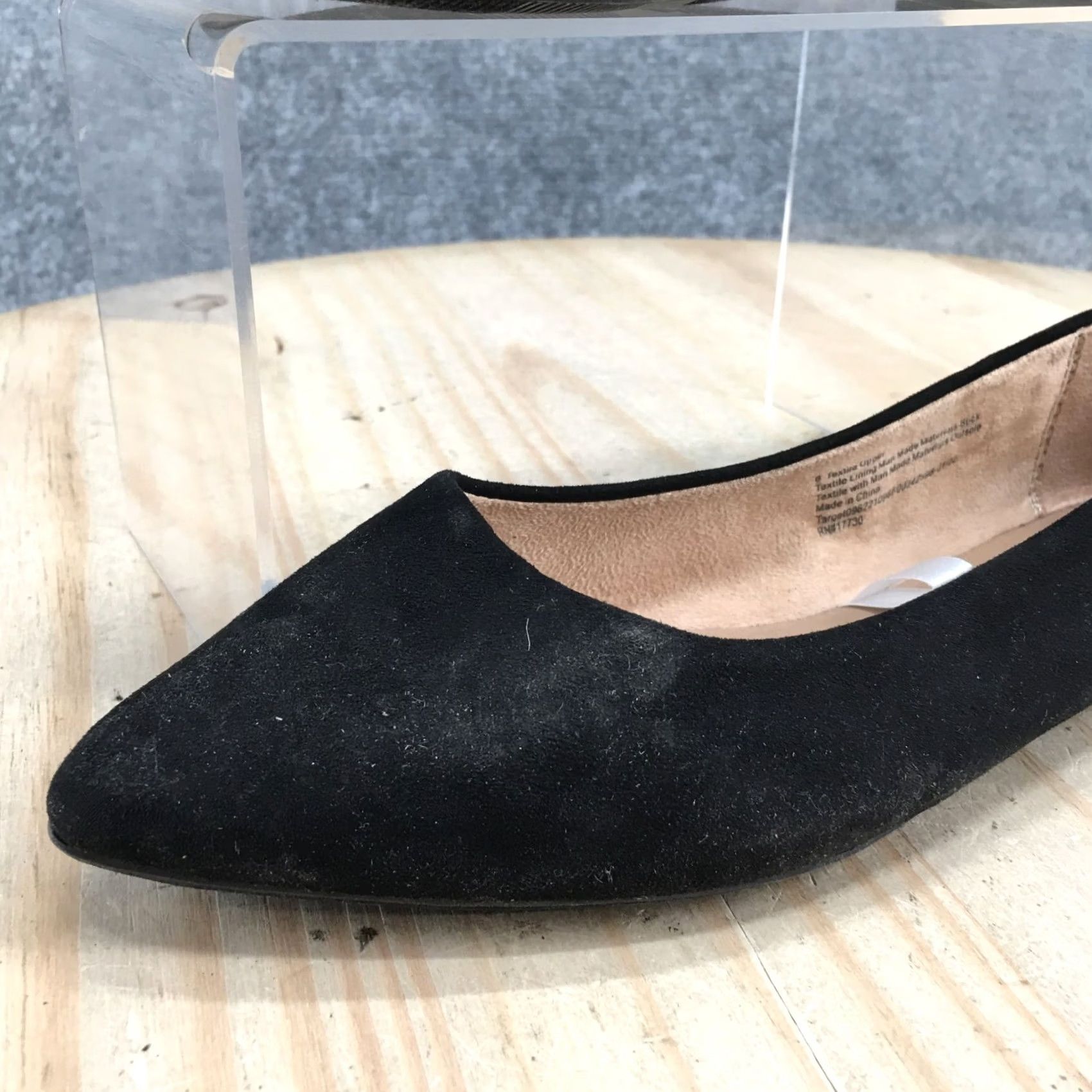 Vintage A New Day Ballet Flats Womens 6 Black Slip On Pointed Toe Suede Casual Flat Shoes Size US 6 / IT 36 - 3 Thumbnail