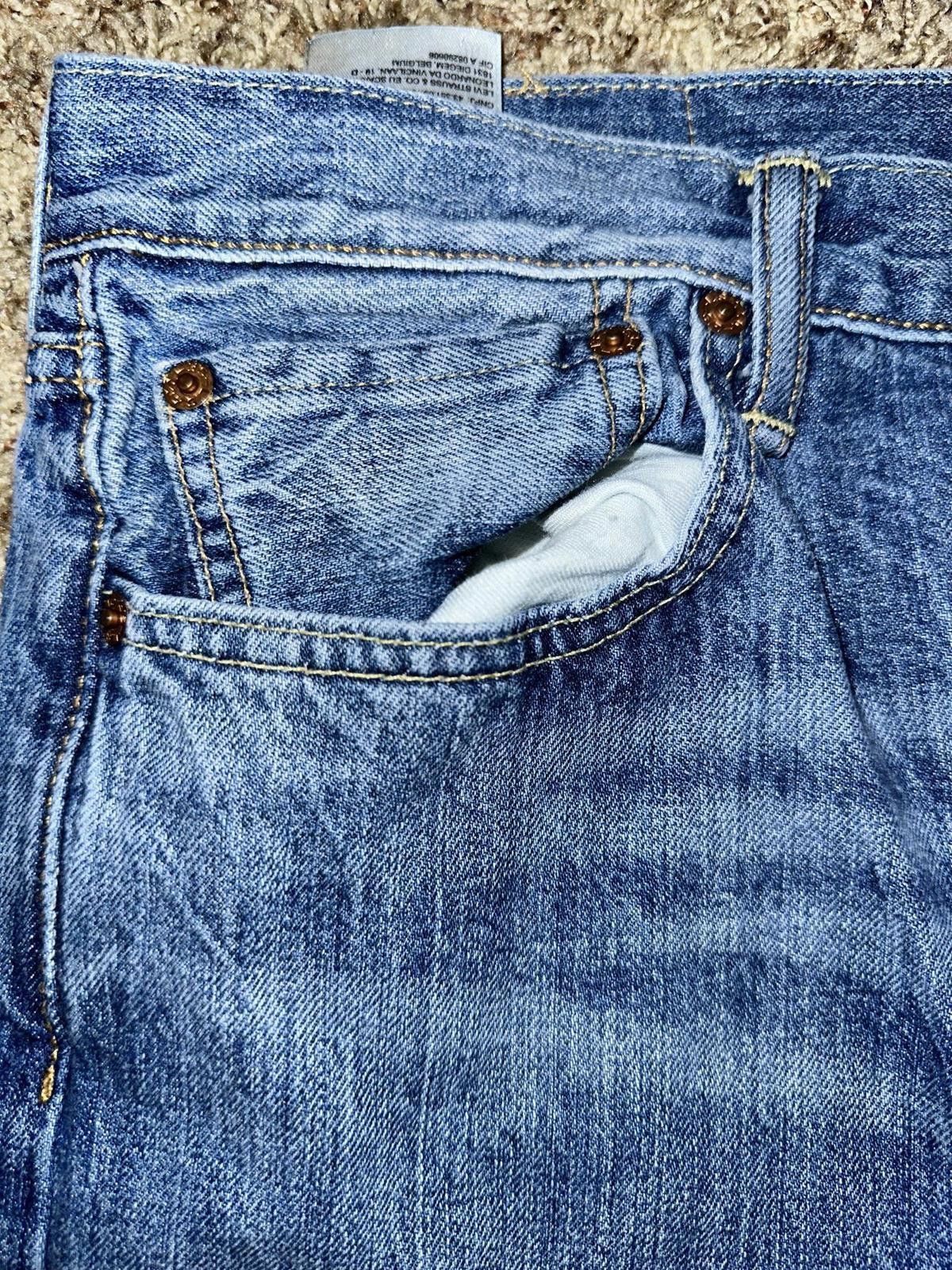 Levi's Levi's 501 Blue Original Straight Fit Ripped Jeans Size US 36 / EU 52 - 3 Thumbnail