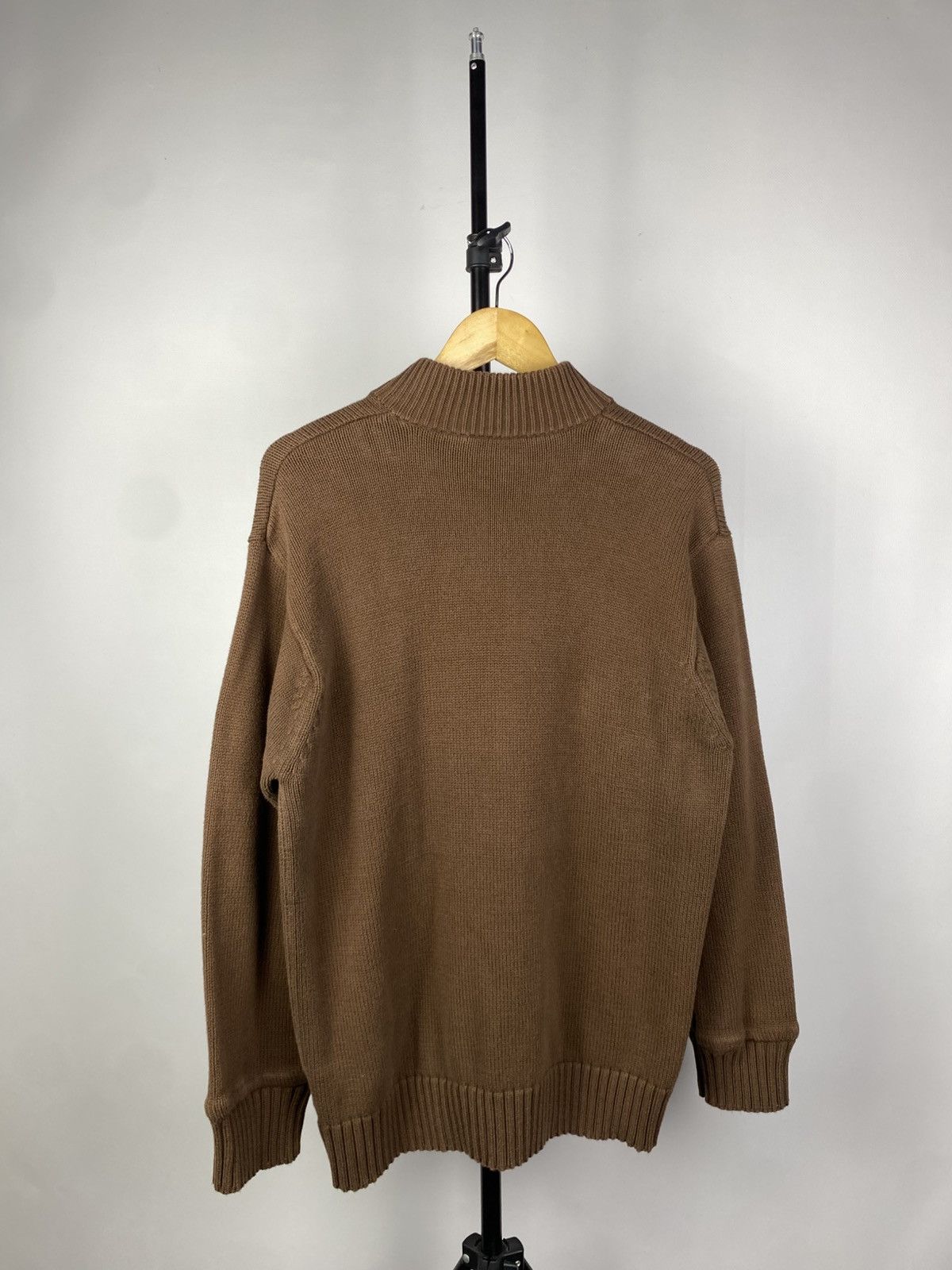 Timberland × Vintage 🤎Vintage 90s Timberland Knit Logo full Zip sweater Size US L / EU 52-54 / 3 - 6 Thumbnail