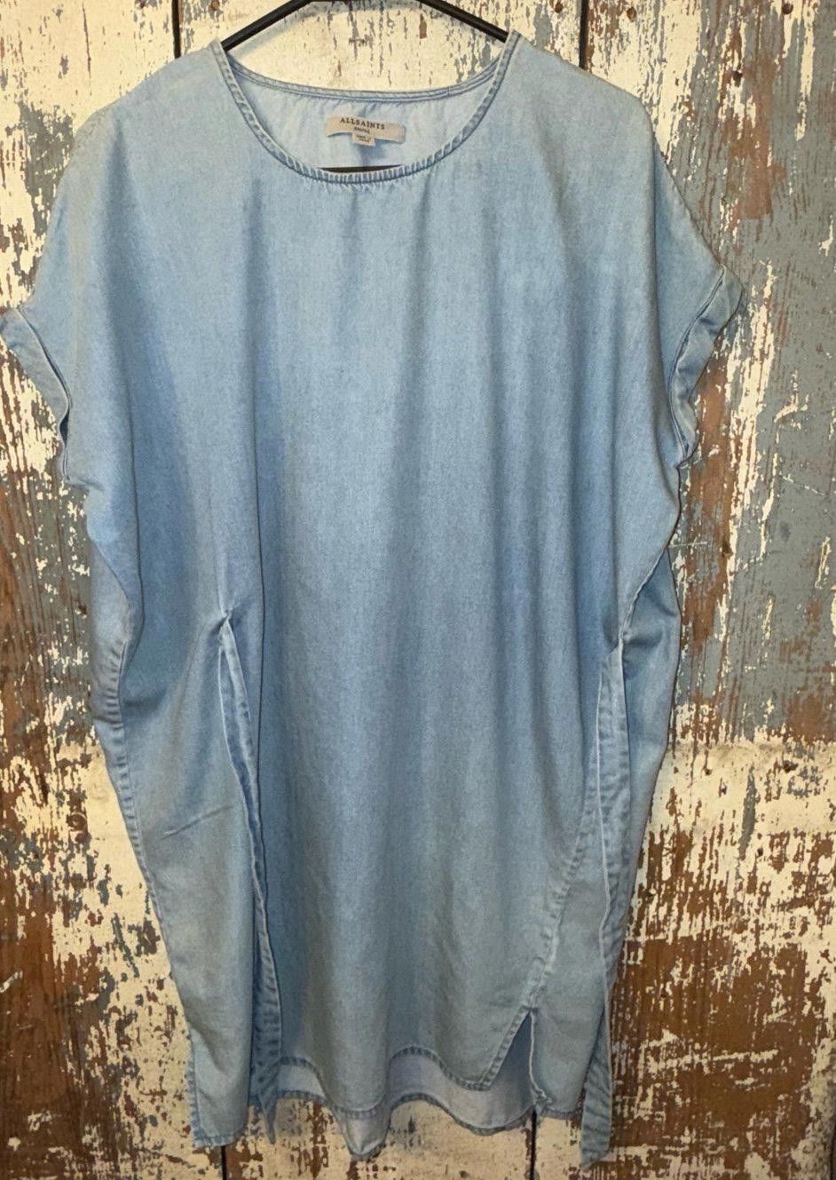 Allsaints All Saints denim tie-waist dress, knee-length, size small Size S / US 4 / IT 40 - 9 Thumbnail