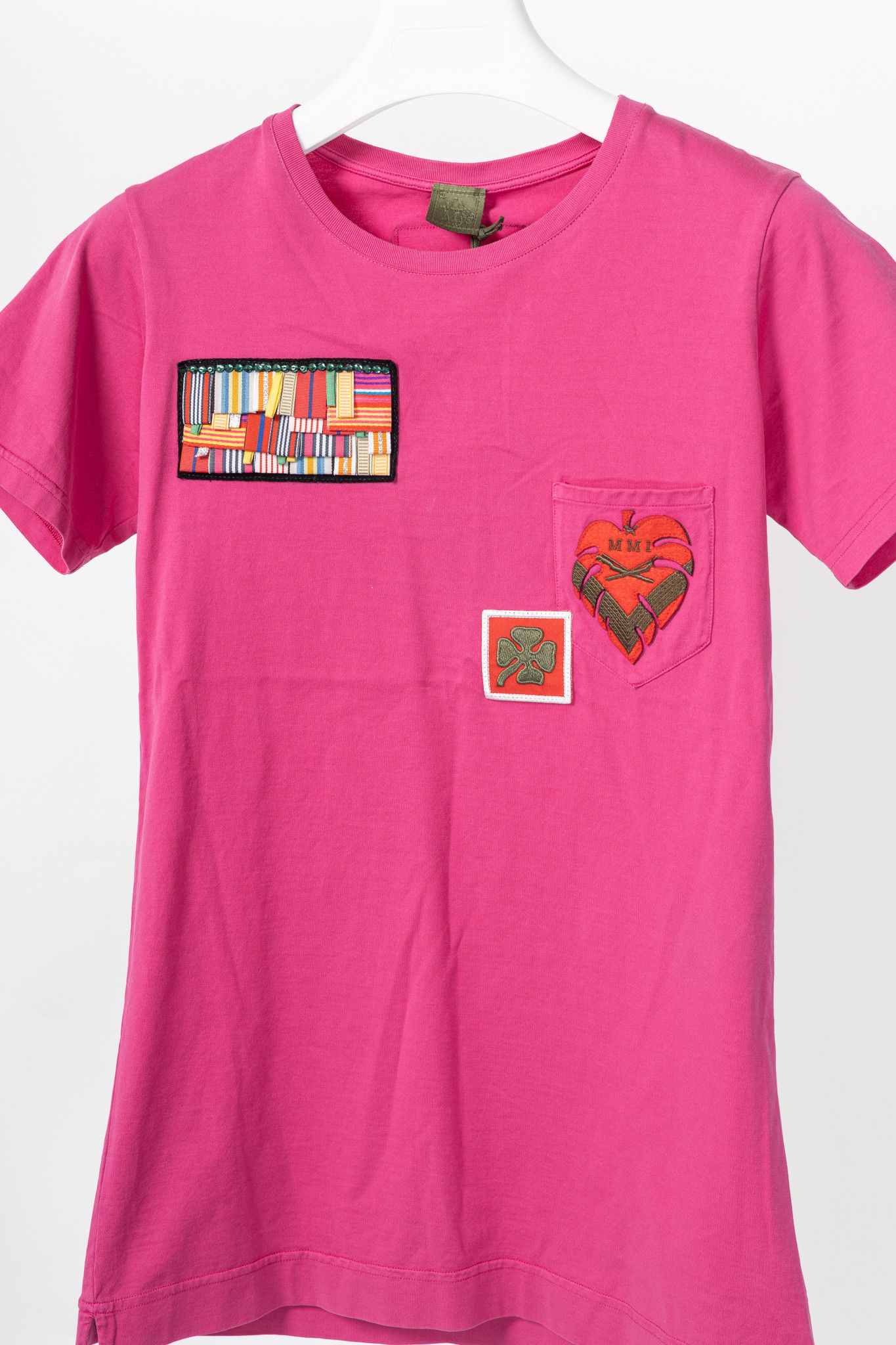 MR & MRS ITALY Mr & Mrs Italy Pink Cotton-Jersey Multi-Patch T-Shirt Size S / US 4 / IT 40 - 3 Thumbnail